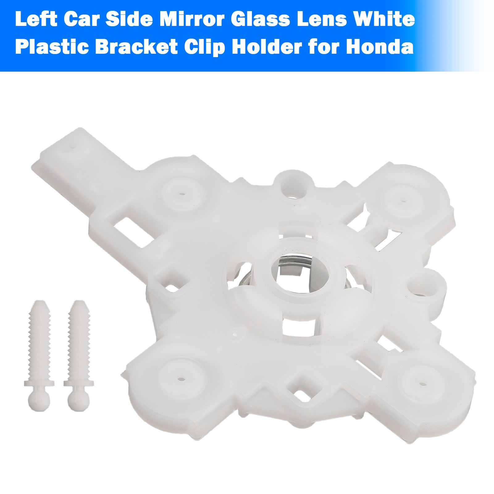 Lentille en verre de rétroviseur latéral gauche de voiture, support en plastique blanc, support à Clip pour Honda