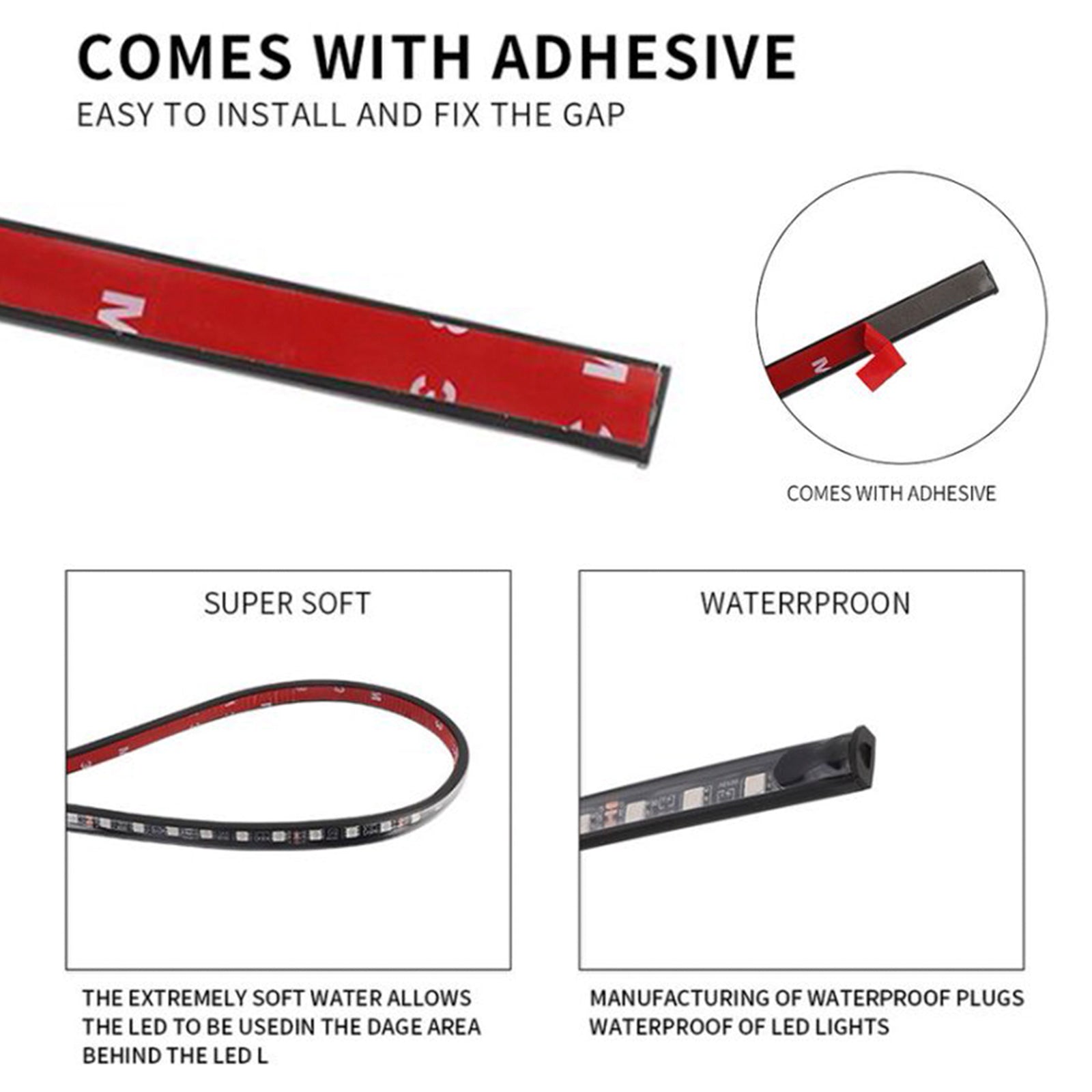 4 stuks LED-chassislicht aangepast met fantasie omgevingslicht APP + afstandsbediening 90 * 2 + 120 * 2