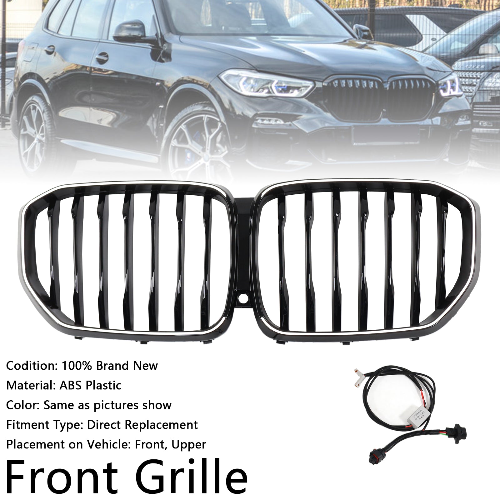 2019-2022 BMW X5 G05 Rejilla frontal negra brillante M-Performance