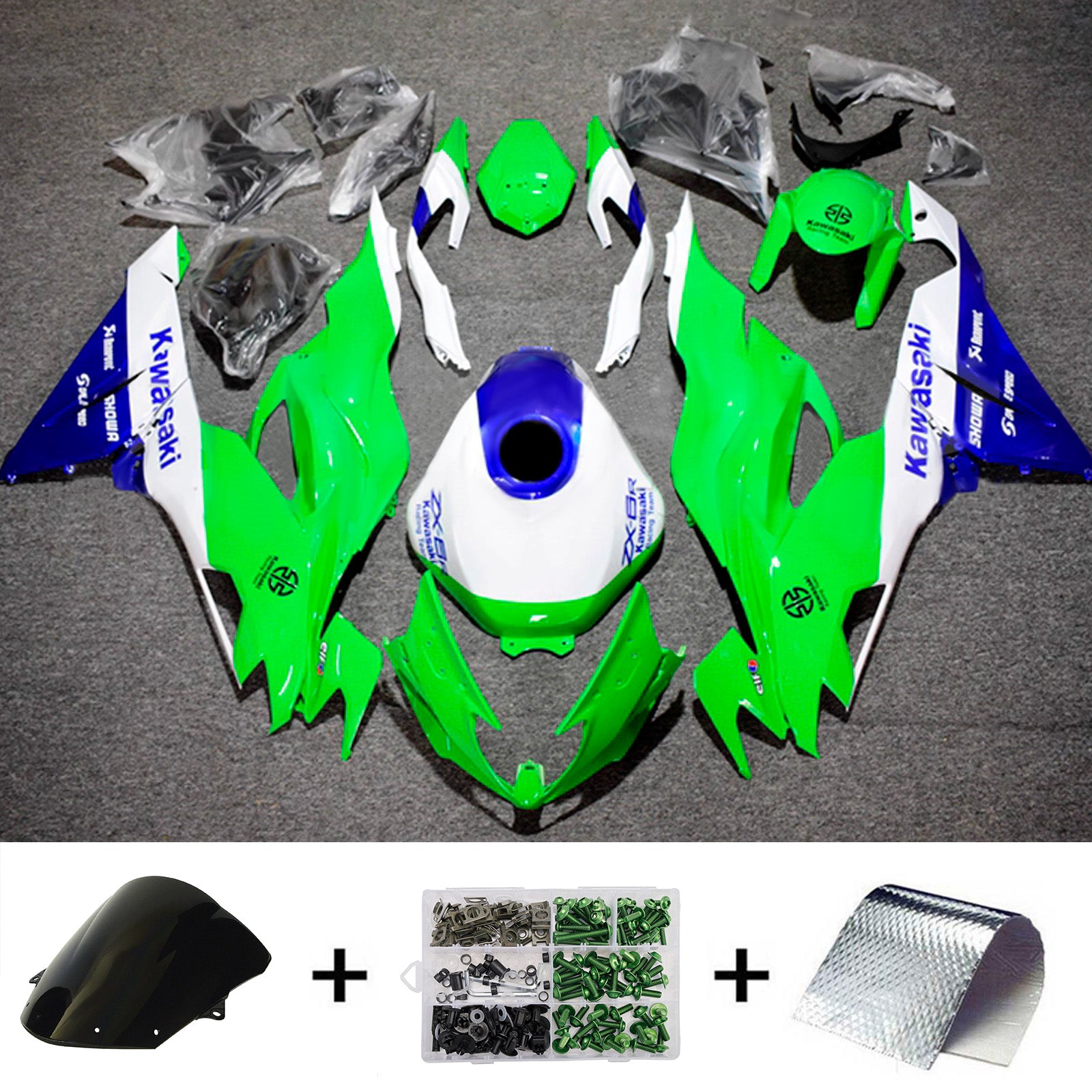 Injection Fairing Kit Bodywork Plastic ABS fit For Kawasaki ZX6R 2019-2023