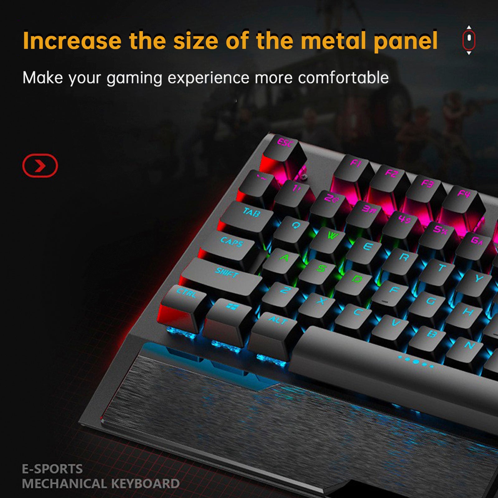 K1000 Mechanical Keyboard Wired 104key Red Switches for PC Chroma RGB Wrist Rest