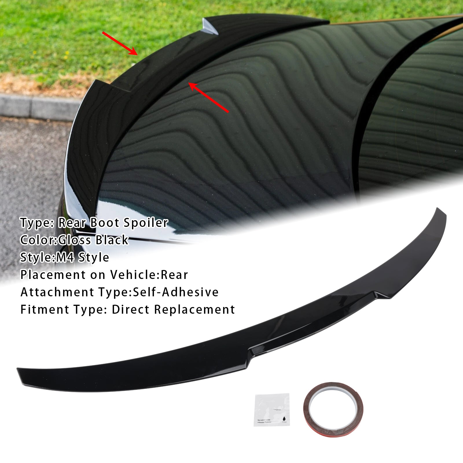 2019-2025 BMW G20 3 Series Sedan All Models Gloss Black Rear Boot Spoiler