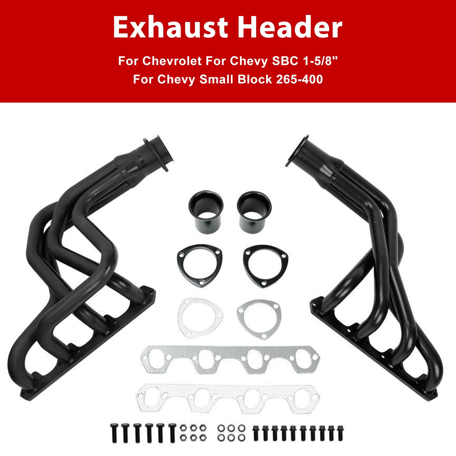 Exhaust Manifold Header Fit Chevy Small Block SBC 1-5/8"