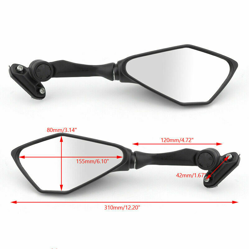 Pár Zadný pohľad na bočné závodné zrkadlá pre Kawasaki EX250 EX300 ZX636 56001-0239