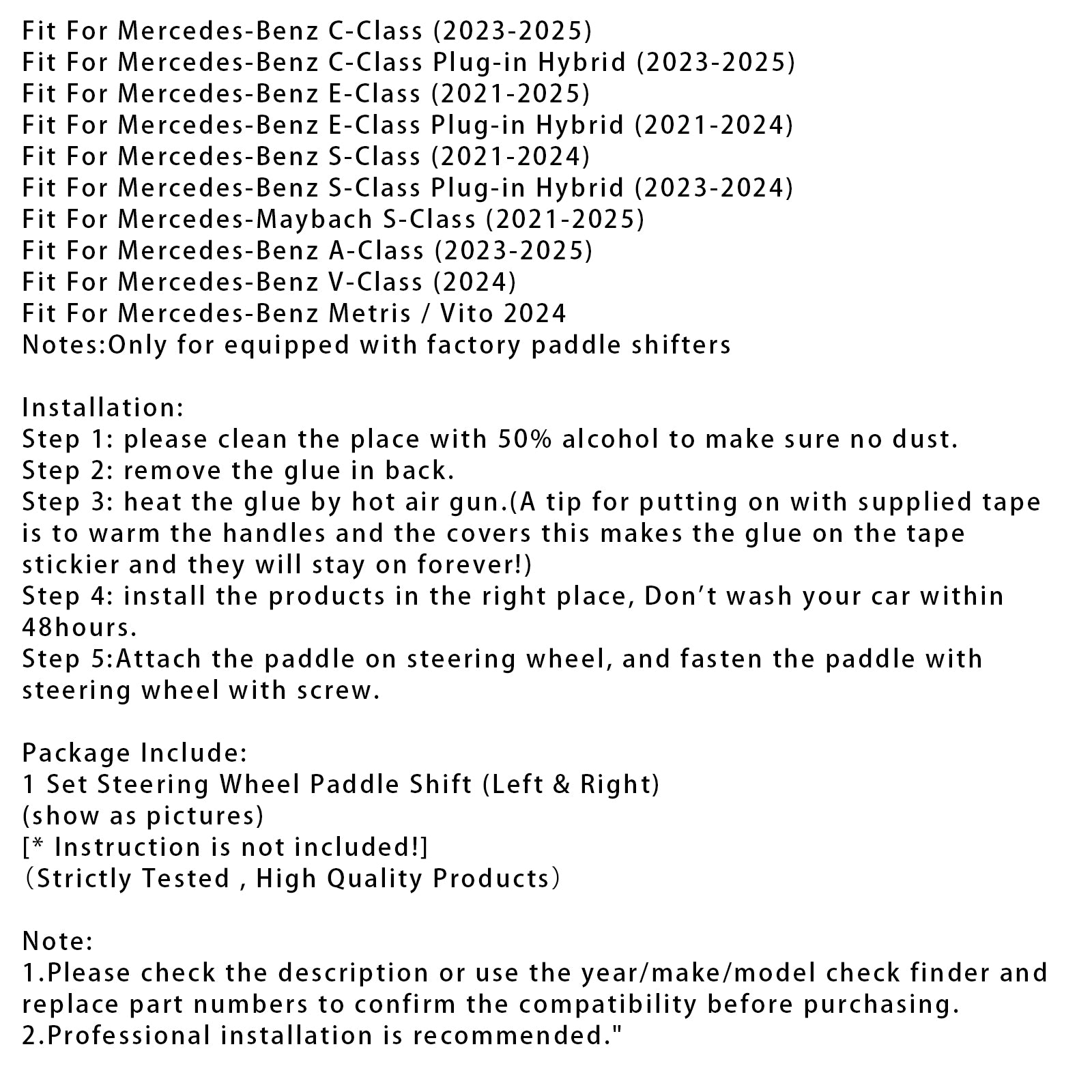 Stuurwiel schakelpeddelverlenging voor Benz AC GLE 2022up aluminium