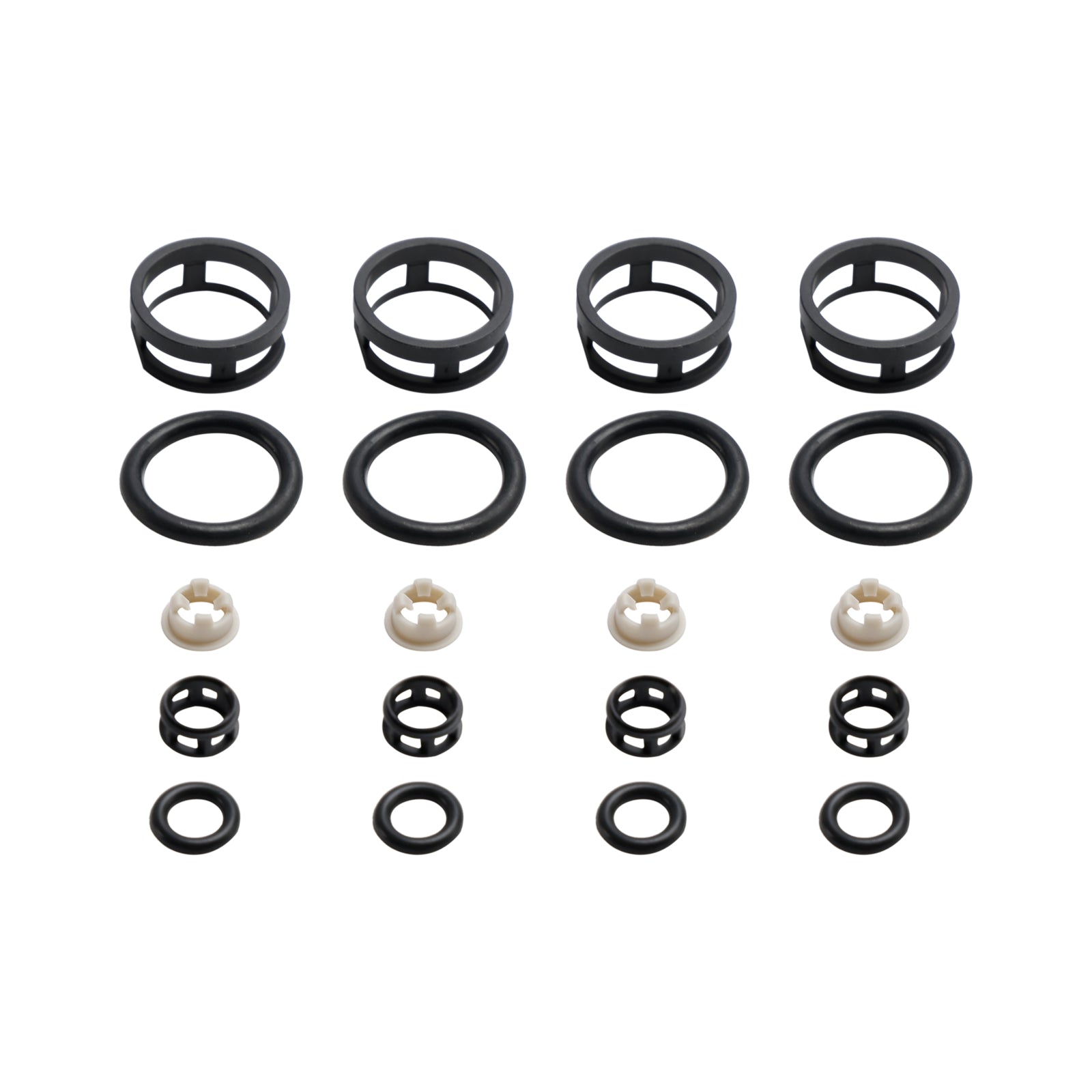 NISSAN JECS - Altima/Sentra/Infiniti/G20 V4 4st Sidmatningsbränsle Injektor Reparationssatsfilter Tätningar O -ringar Pintle Caps