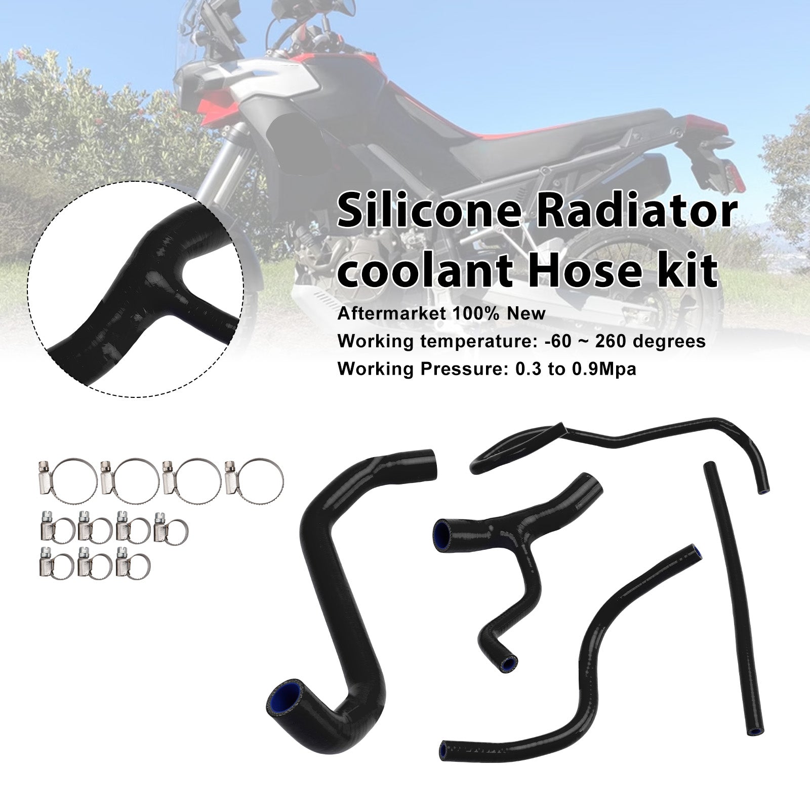 2022-2025 Aprilia Tuareg 660 Silicone Radiator coolant Hose