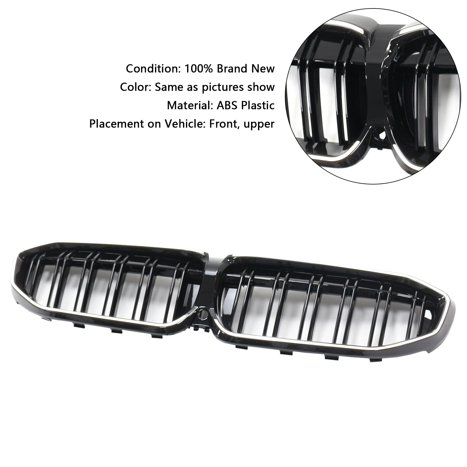 2019-2022 BMW 3 Série G20 Double lat à slat noir rein 51138072085