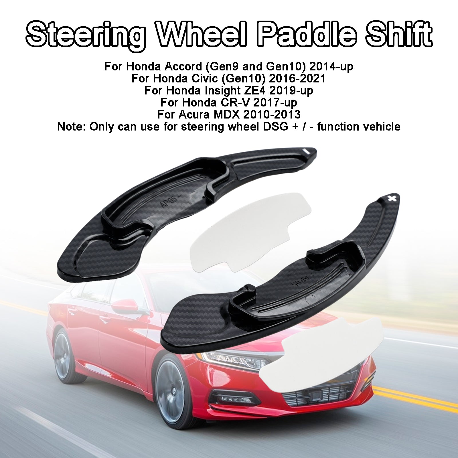 2st ratthjul paddla växelförlängning passar Honda Accord 2014-2019