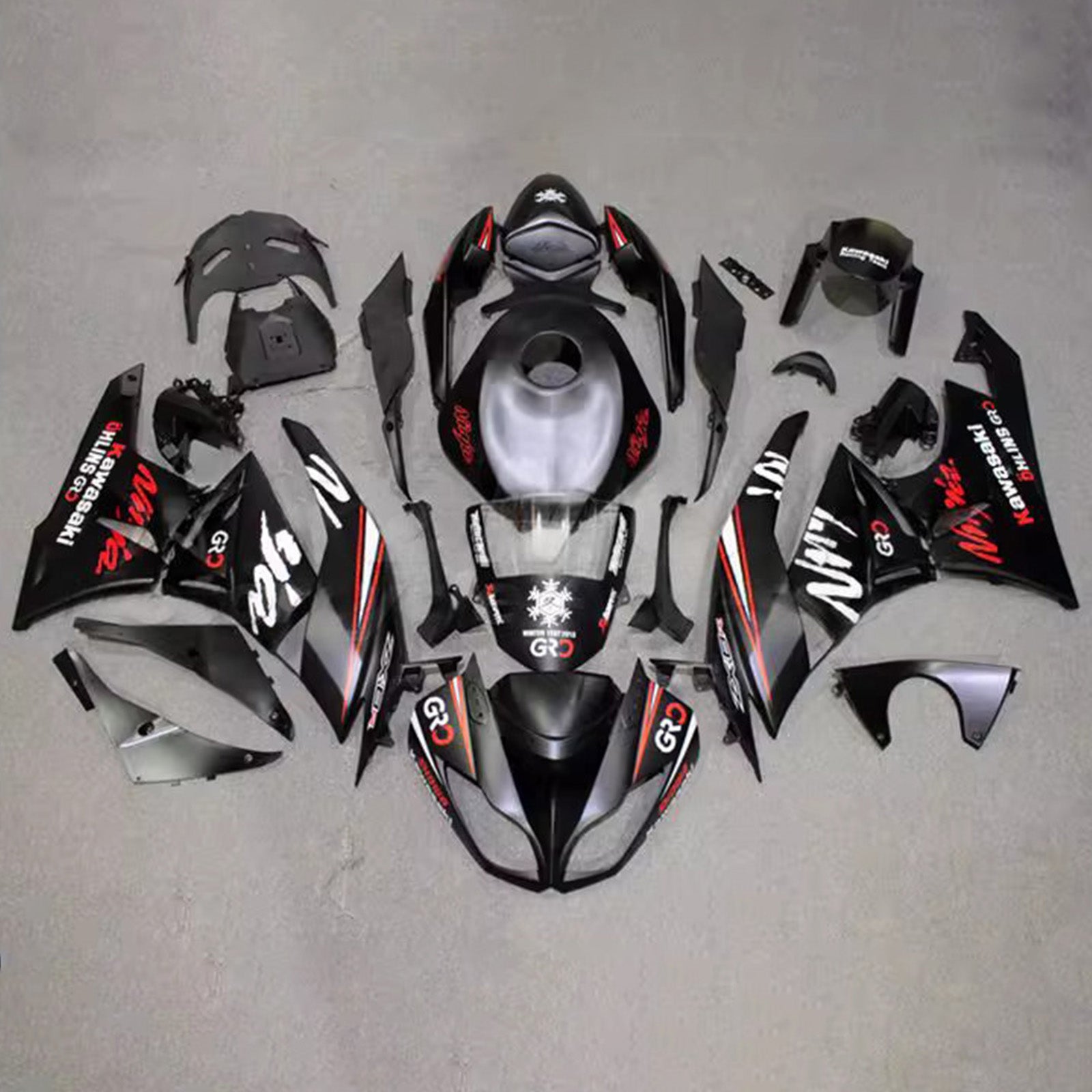 Kit carena iniezione carrozzeria in plastica ABS adatta per Kawasaki ZX6R 636 2009-2012