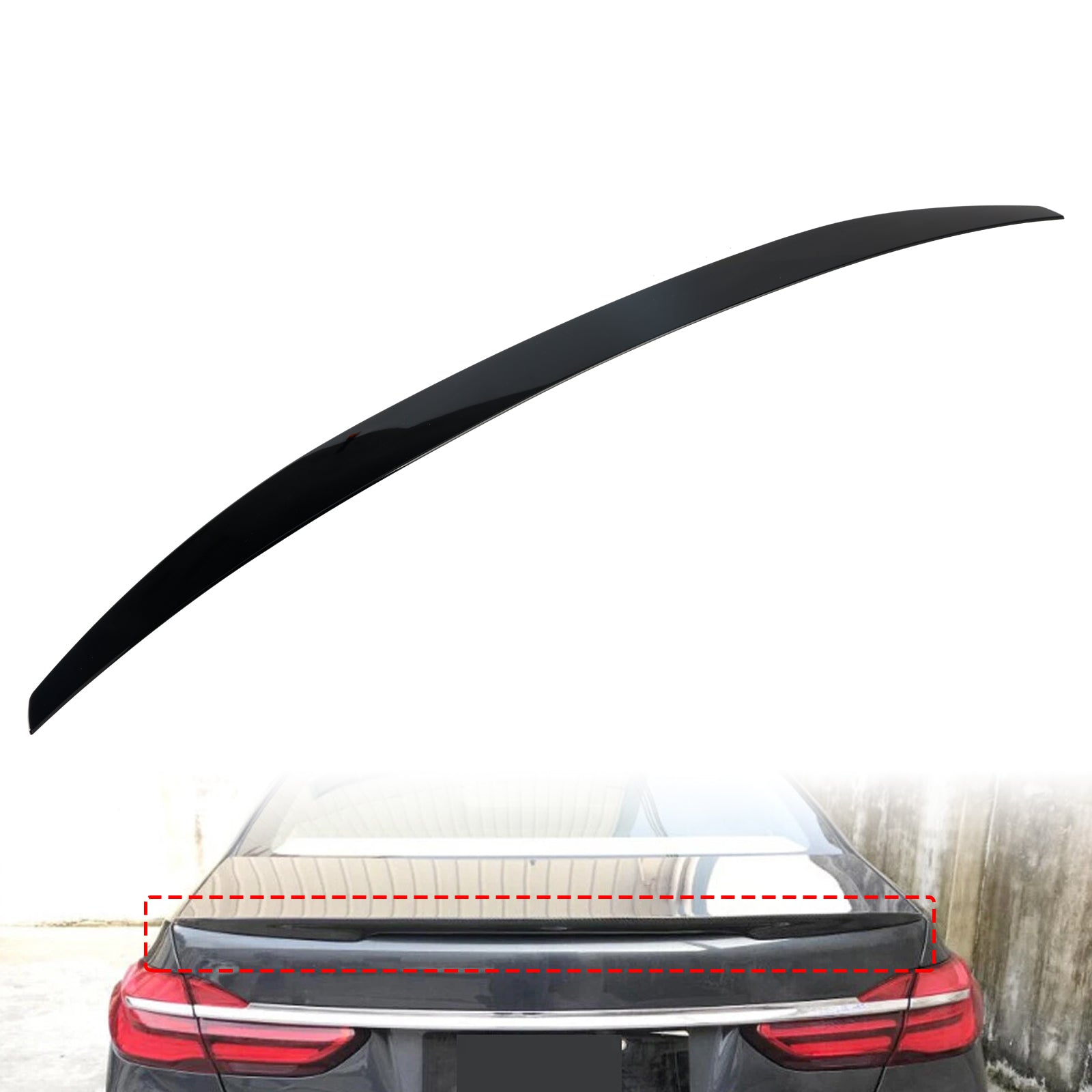 2015-2022 BMW 7 Series G11 G12 750i 740i Gloss Black Rear Boot Spoiler