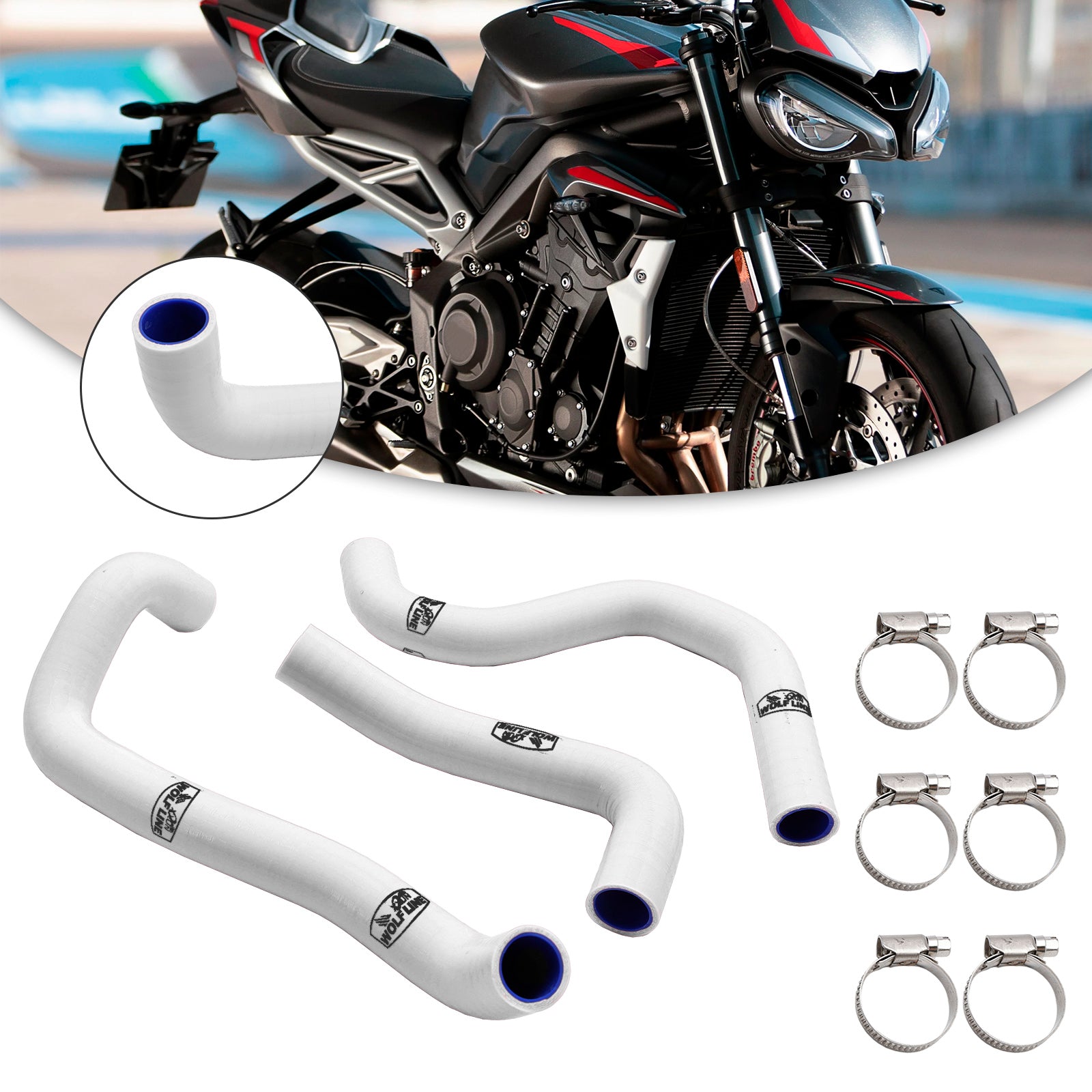 2020-2022 Street Triple 765 R RS Silikon Radiatorkylvätsket Slange Kit