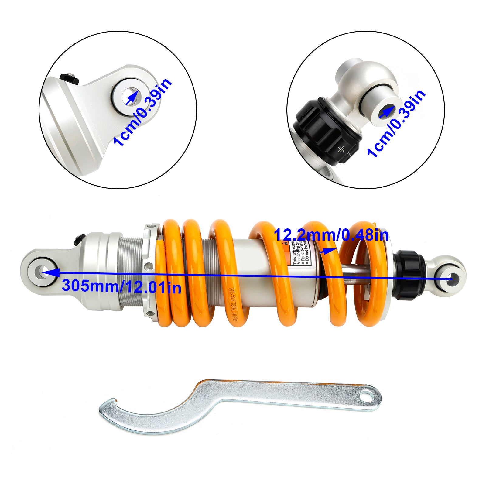 2012-2017 Honda NC700X 305mm bakfjæring Luft støtdempere