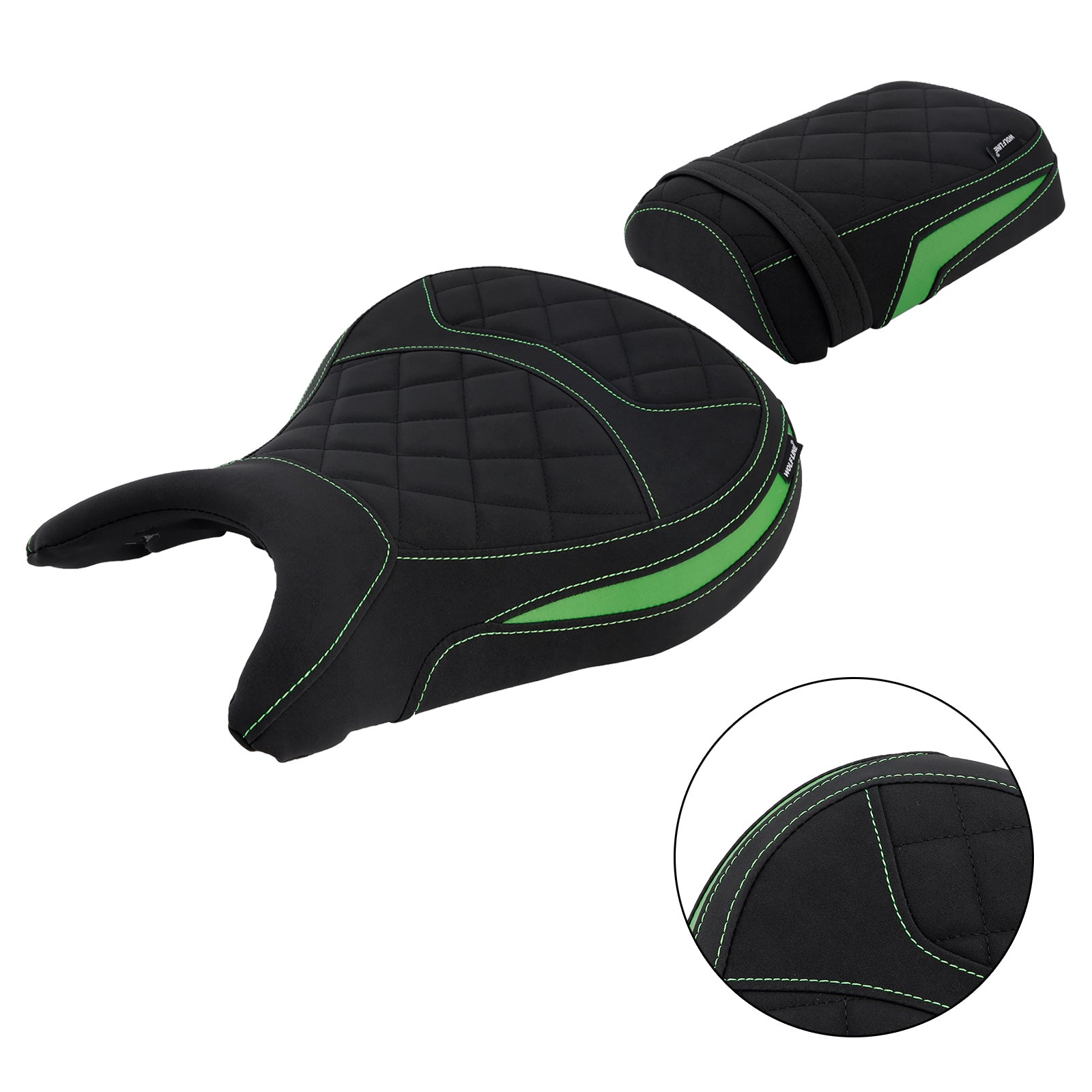 Driver&Passenger Seat Kit Rear Lower Green For Kawasaki Eliminator 500 24-25