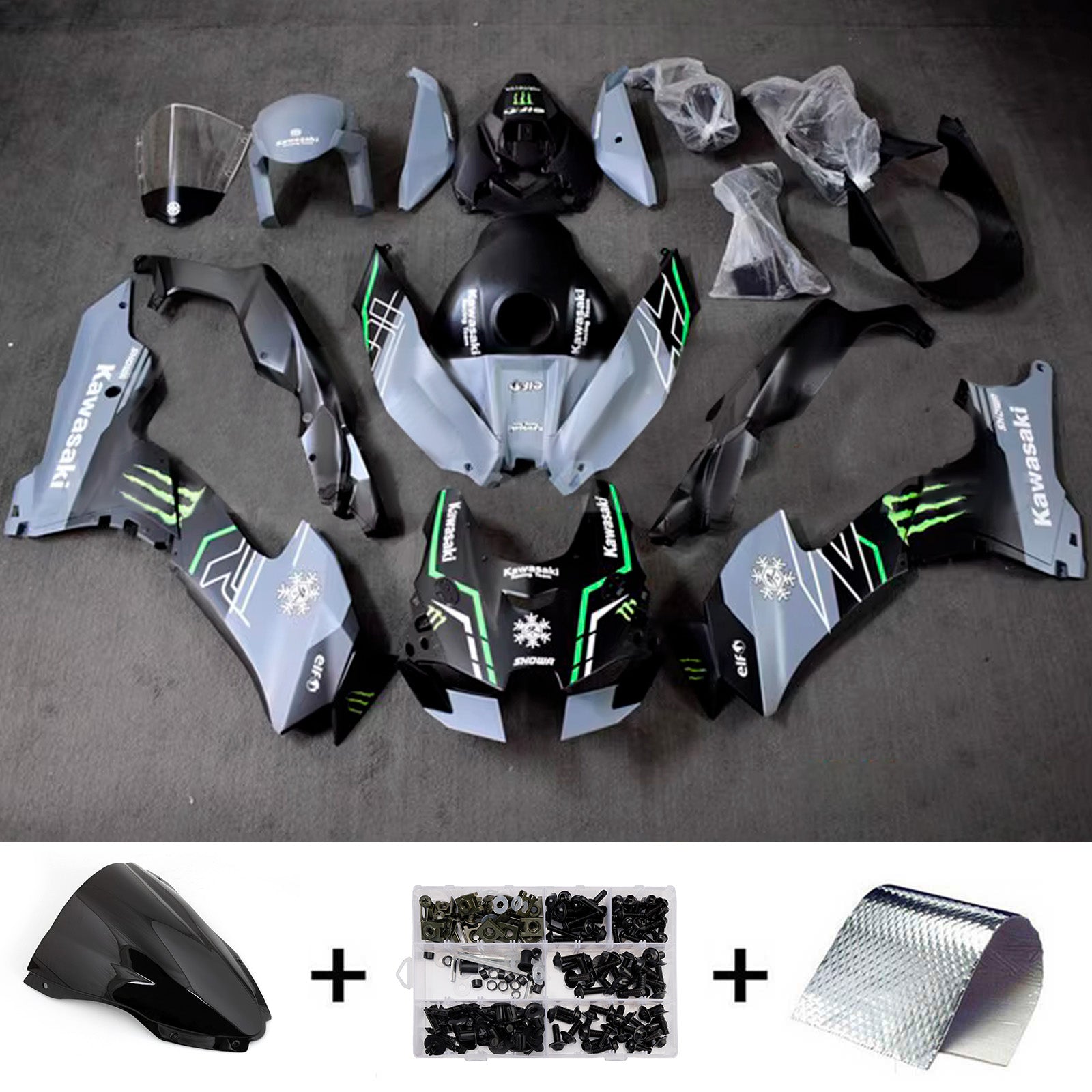 Kit carenatura iniezione Carrozzeria ABS adatto per Kawasaki ZX-10R ZX-10RR 2021-2025