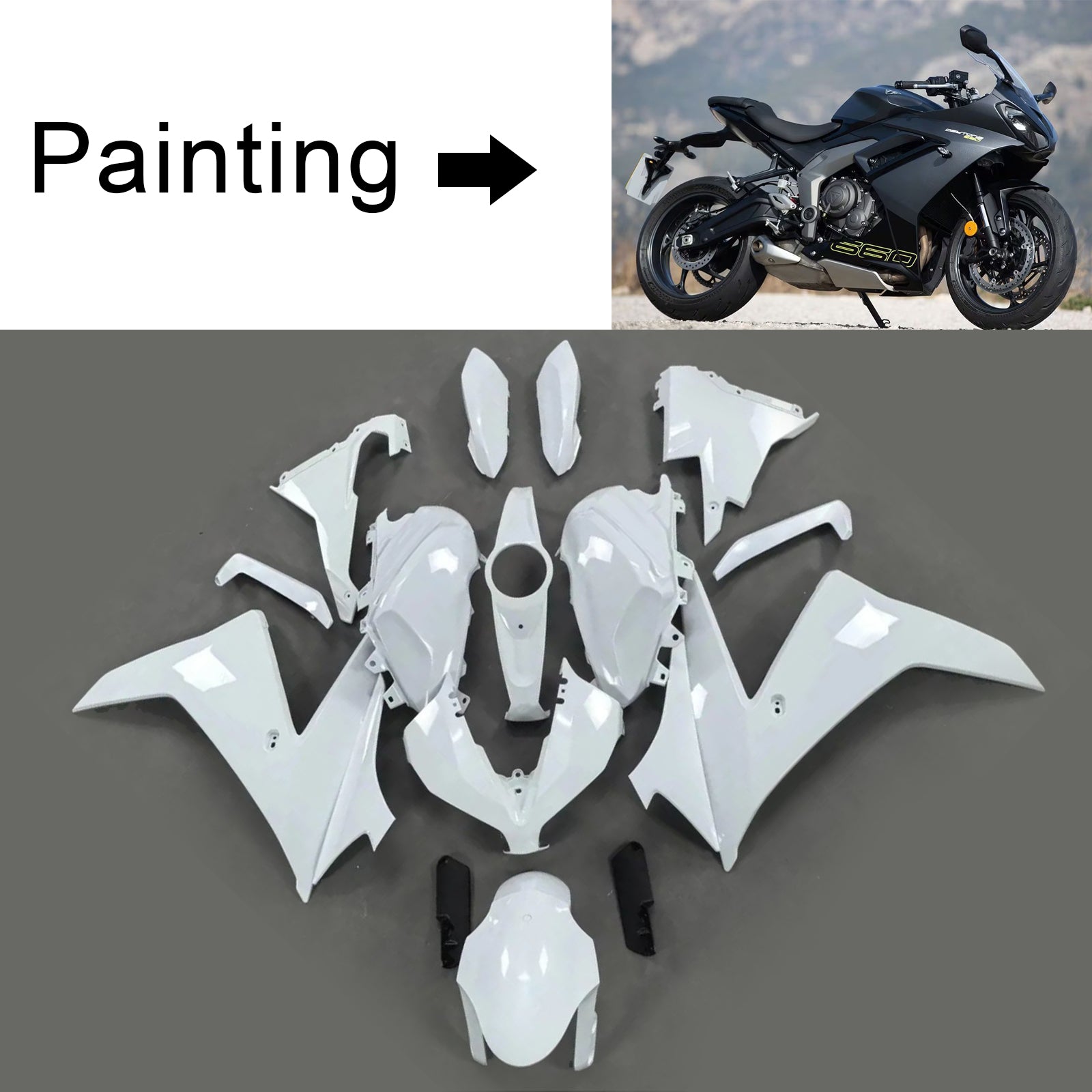 2024-2025 Triumph Daytona 660 injektionsmässa kit Bodywork Plastic ABS