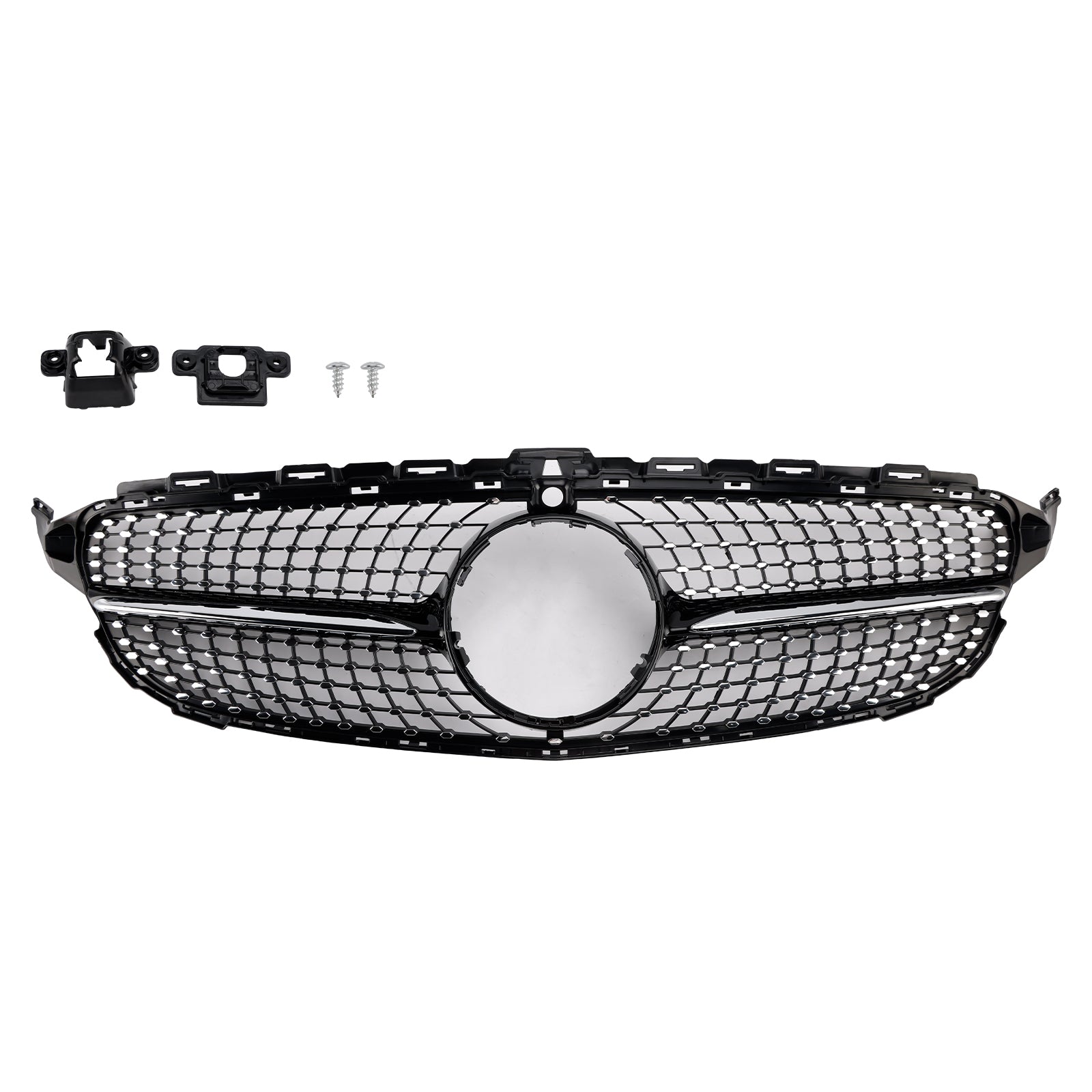 Diamond Front Grille Fit Benz C-Klasse W205 C250 C300 C400 2015-2018