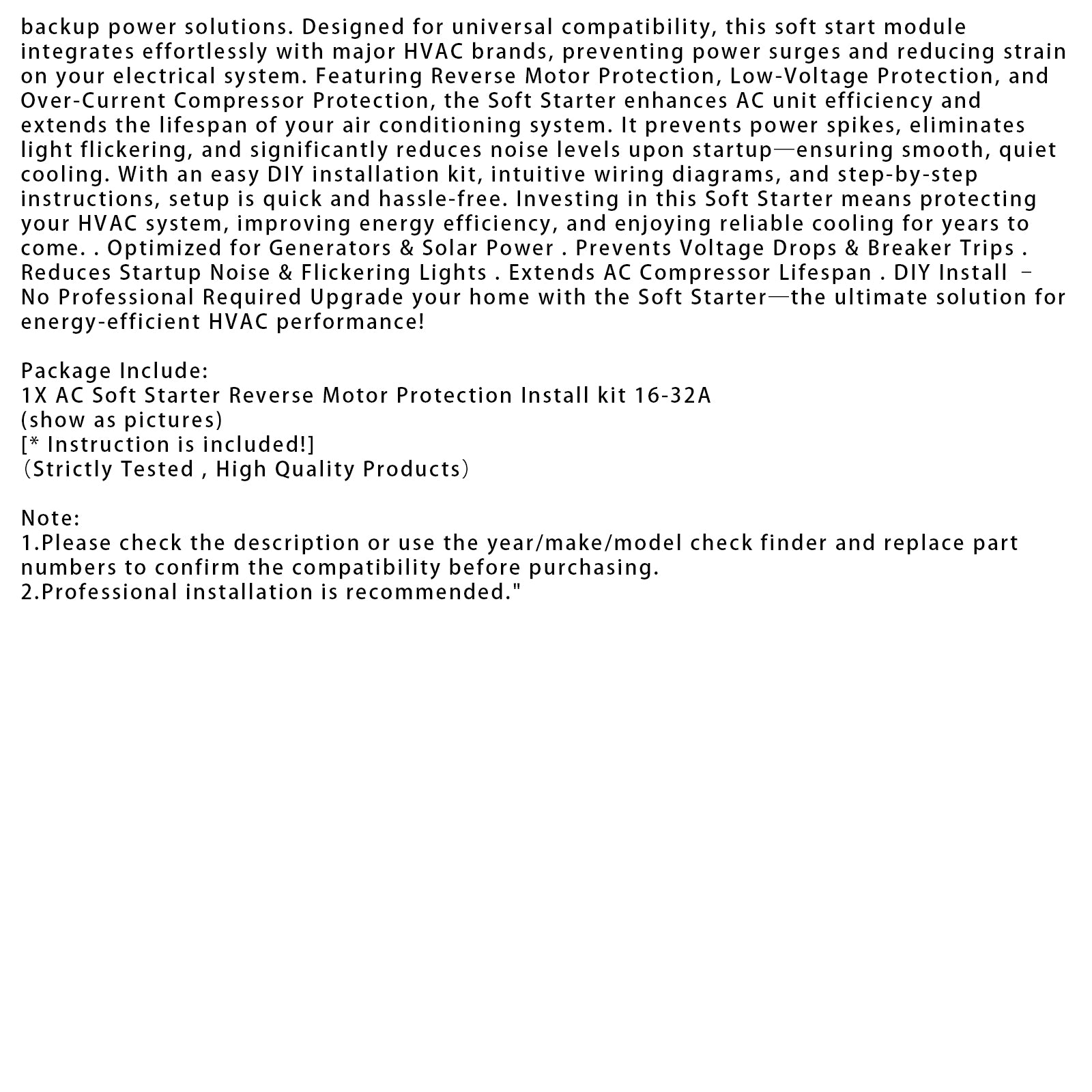 Proteção do motor reverso de partida suave AC (kit de instalação 16-32A +)