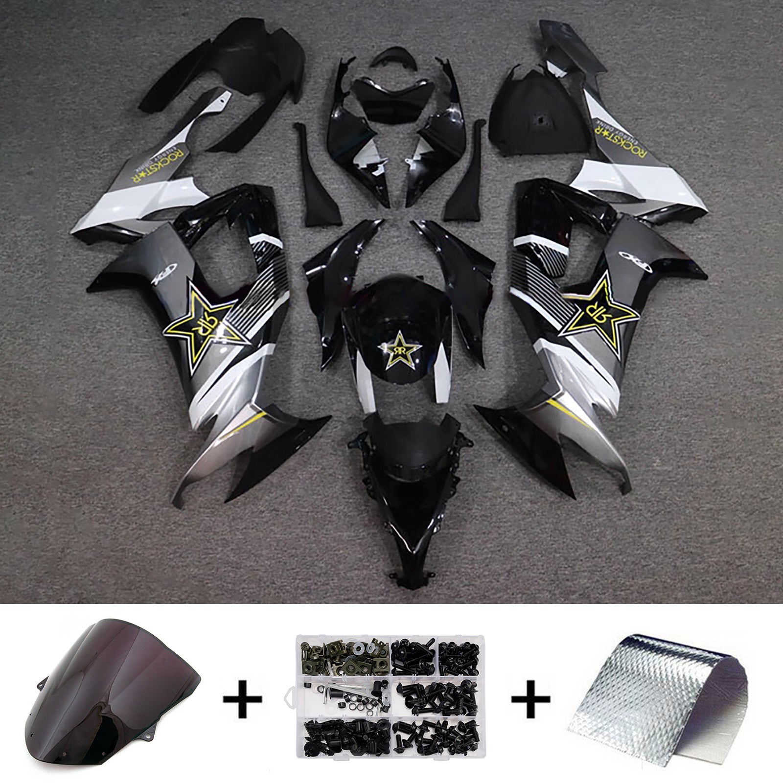 Injection Fairing Kit Bodywork Plastic ABS fit For Kawasaki ZX10R 2008-2010