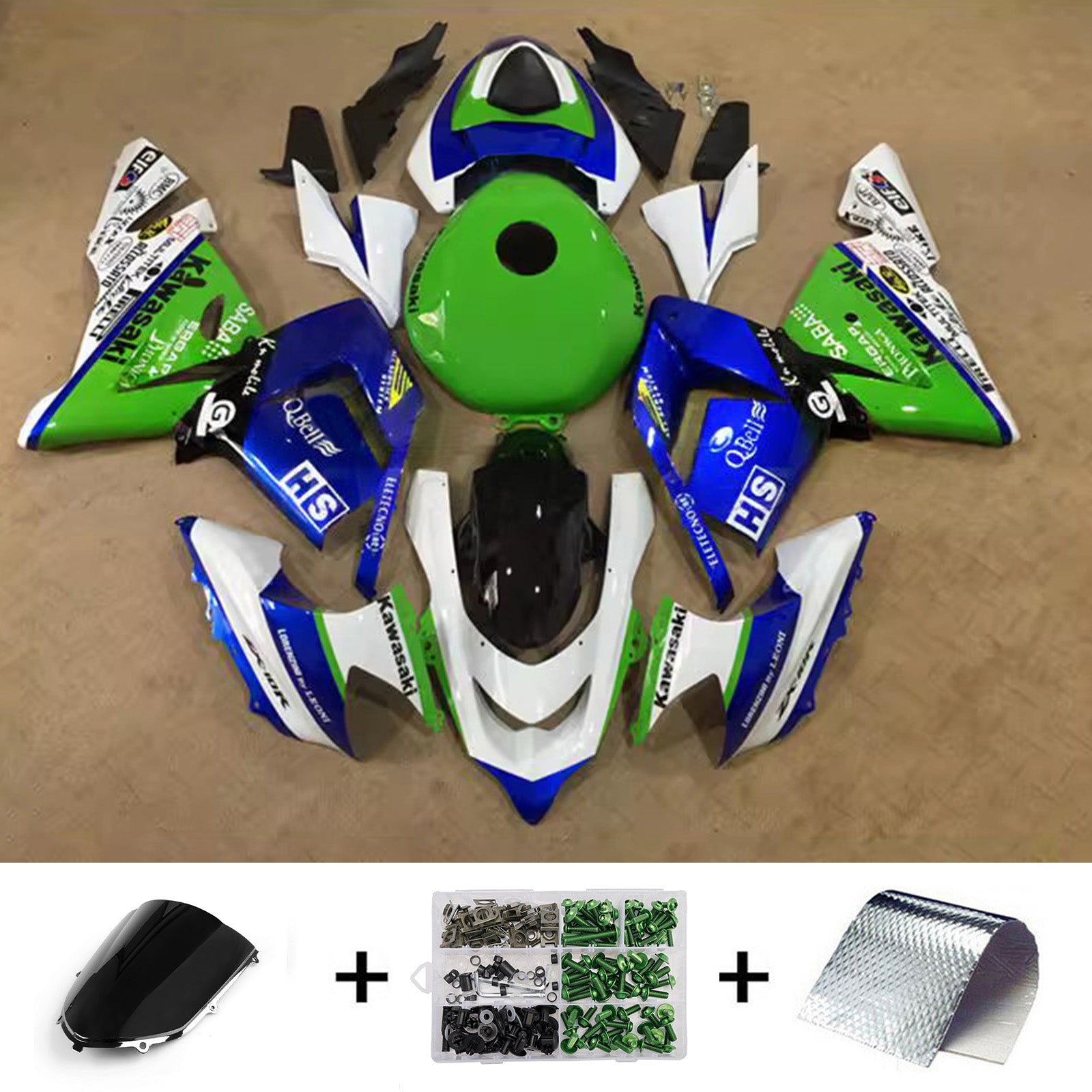 Kit carenatura iniezione carrozzeria in plastica ABS adatta per Kawasaki ZX10R 2004-2005