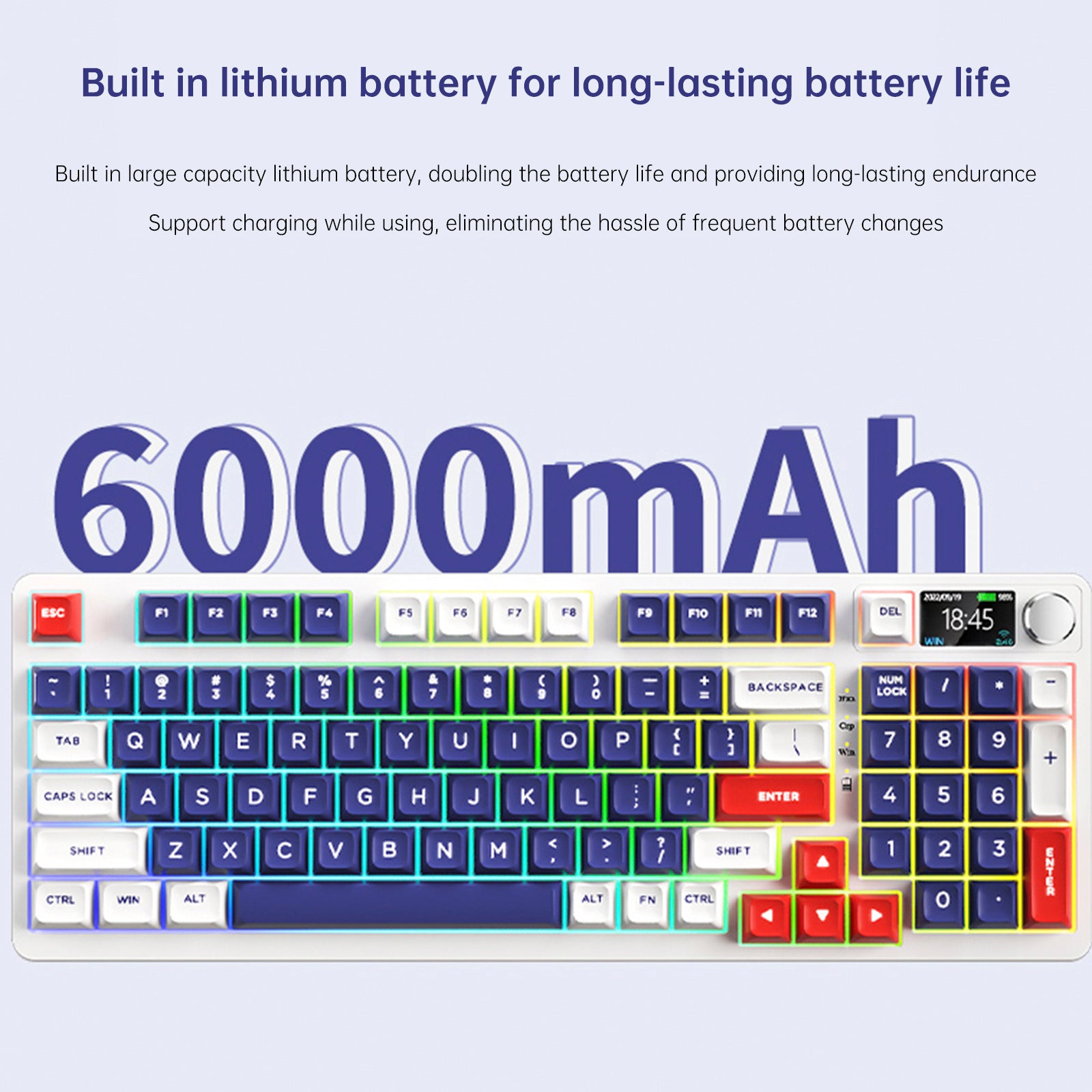 98-Key 2.4G Wireless Bluetooth Three-Mode Mechanical Keyboard RGB Hot-Swappable