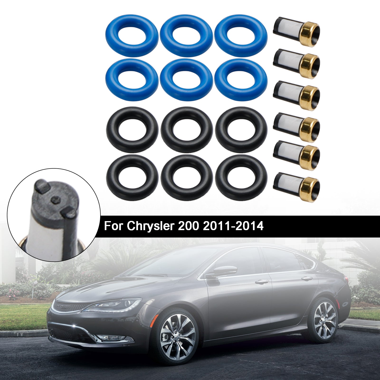 Kit de reparación de inyector de combustible FJ1058 compatible con Dodge Caliber 2007-12 Avenger 2008-14