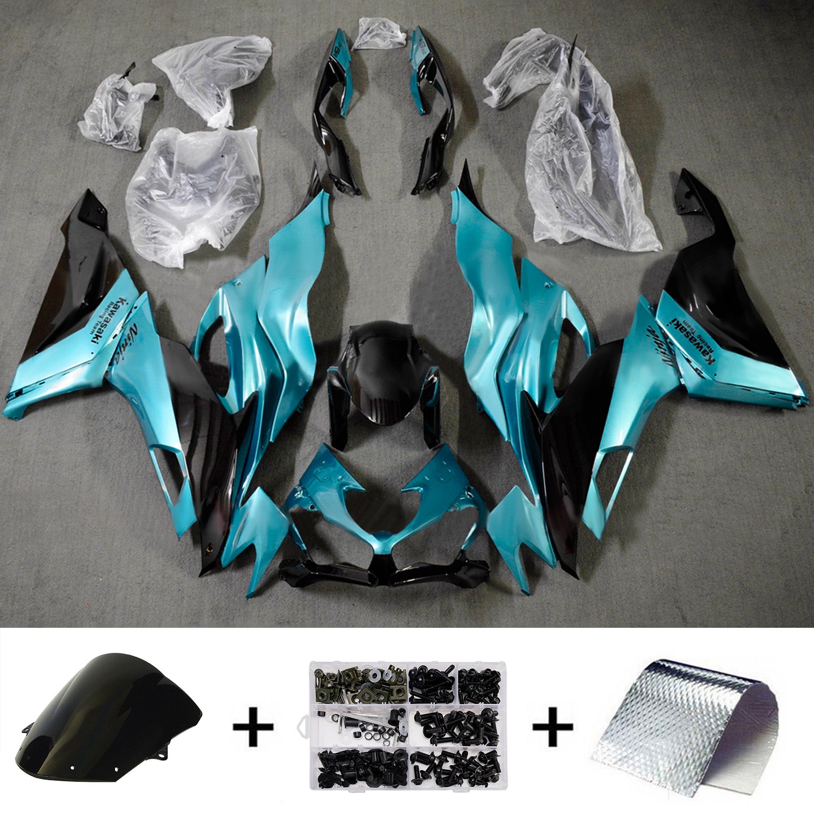 Injection Fairing Kit Bodywork Plastic ABS fit For Kawasaki ZX6R 2019-2023