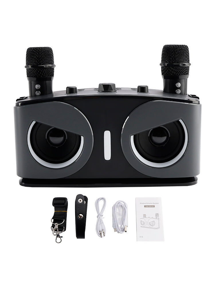 Wireless Bluetooth Speaker High Power Dual Microphone Karaoke All-in-One Audio