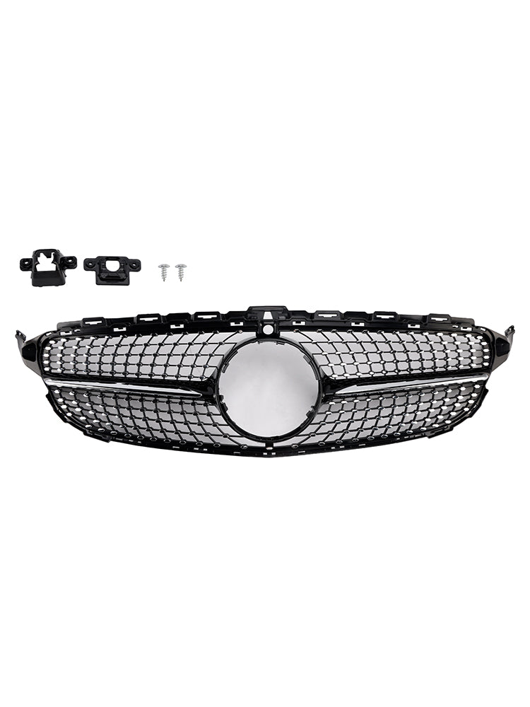 Diamond Front Grille Fit Benz C-Klasse W205 C250 C300 C400 2015-2018