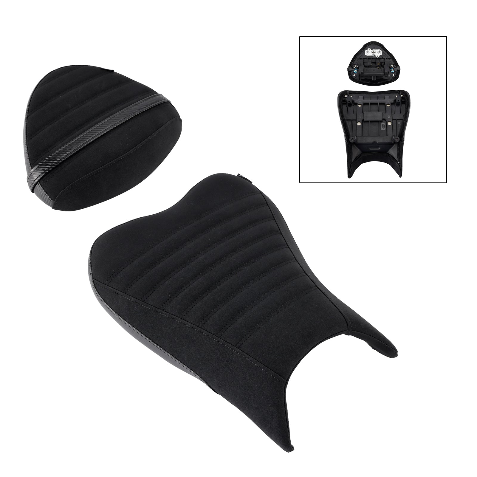 Lower Front W/ Rear Seat Driver Pillion Black1 For Suzuki Hayabusa 1300 22-24