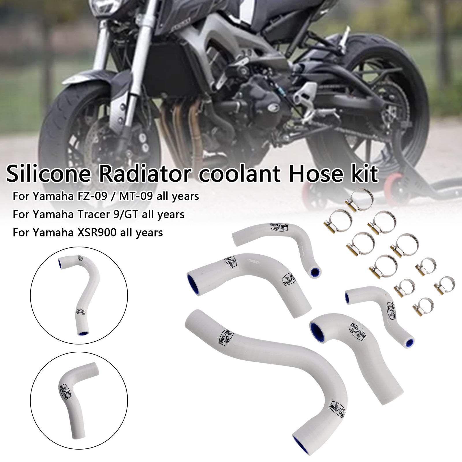 Yamaha MT-09 XSR900 TRACER 9/GT Todos os anos Silicone Radiator Coolant Mangueira