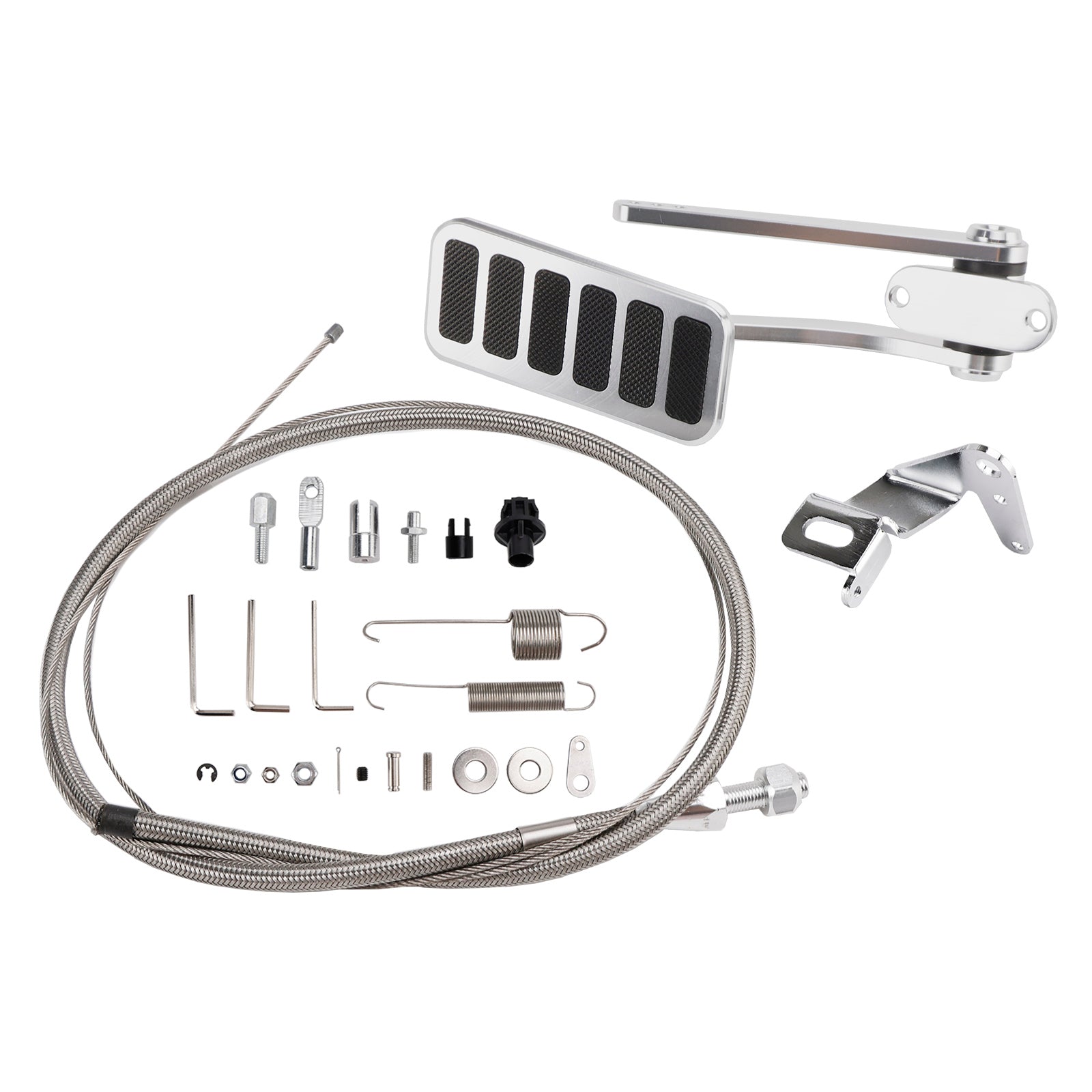 Universal Street Hot Rod Aluminium Gaspedal 24" Gasvajer i rostfritt stål & Fjäderset