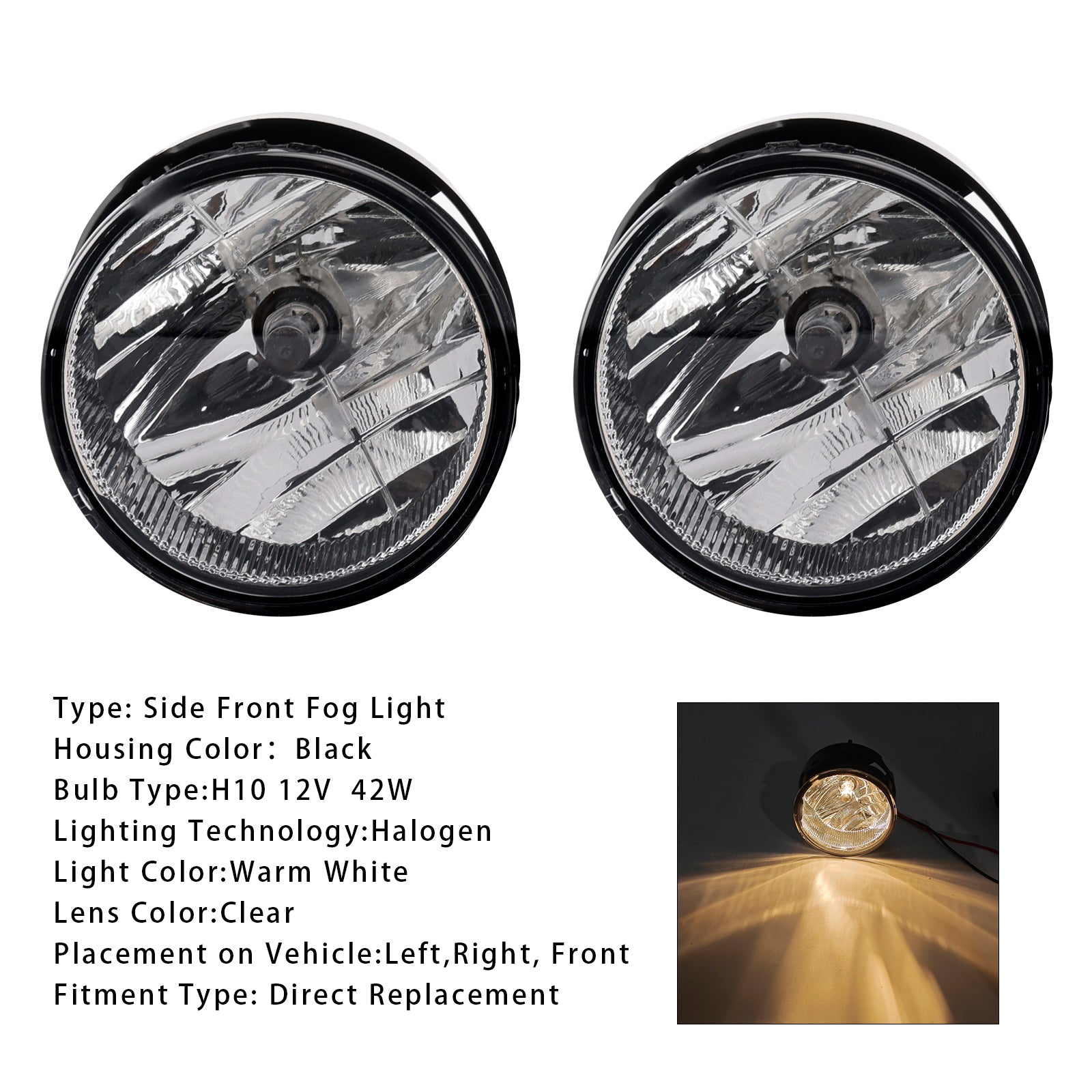 Paar mistlampen voor met lampen voor Ford Expedition 2007-2014, heldere lens