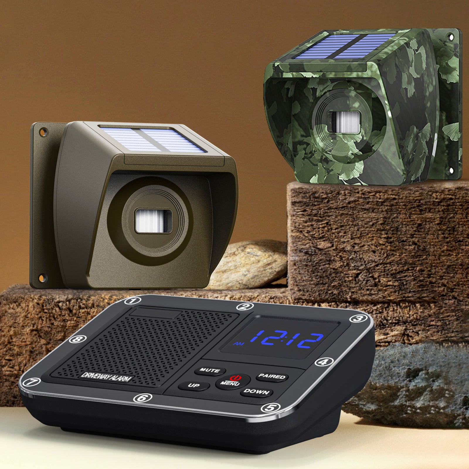 800 m op zonne-energie buiten infrarood aangedreven opritalarm anti-diefstal inductie draadloos