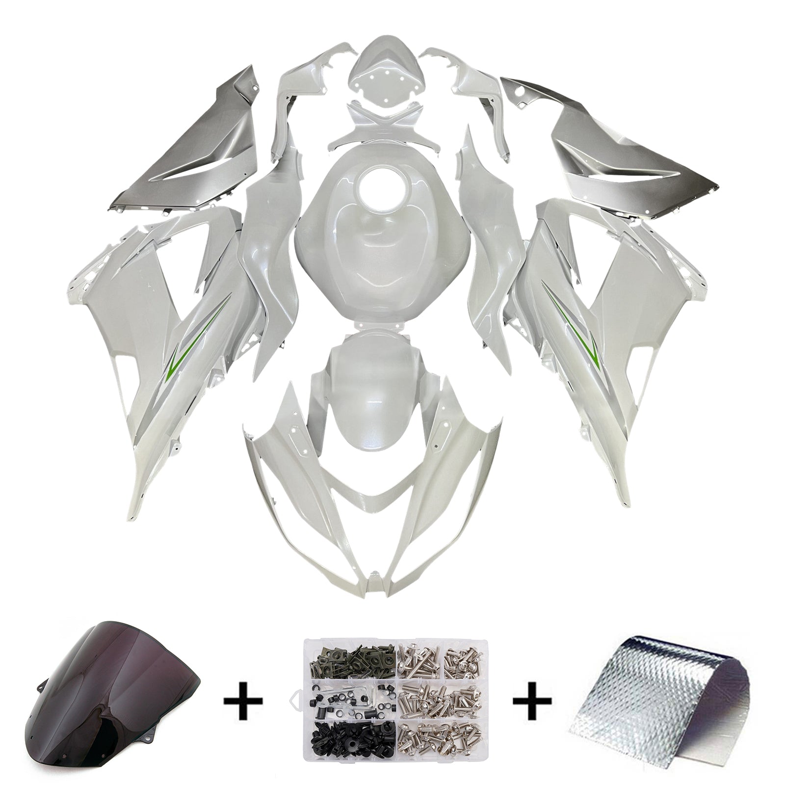 Injeksjon Fairing Kit Bodywork Plast Abs Fit for Kawasaki ZX6R 636 2013-2018