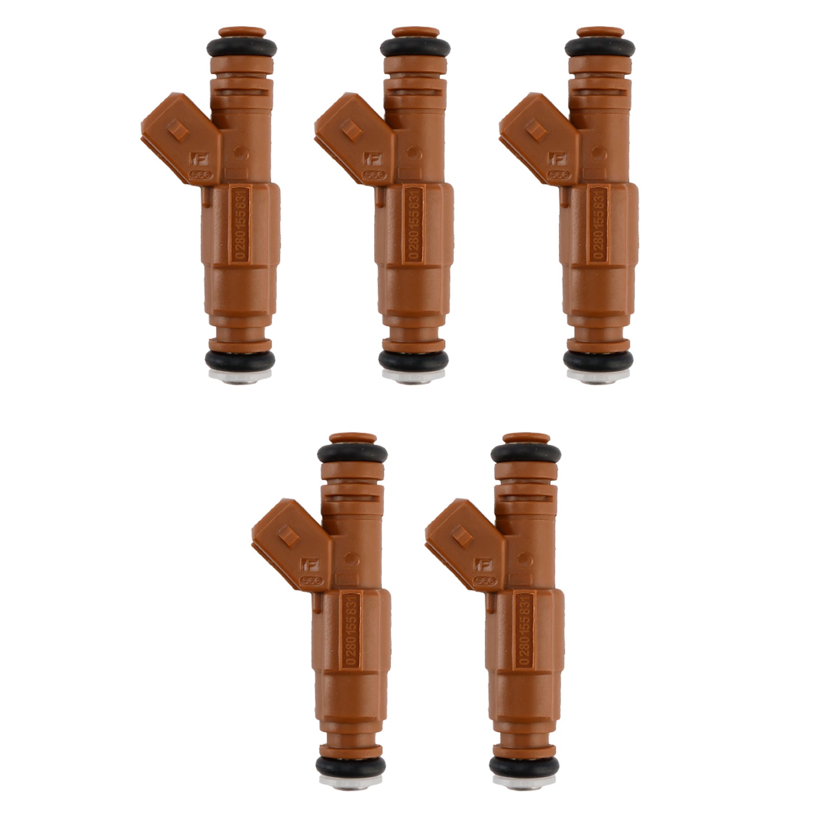 5PCS Fuel Injector 0280155831 Fit Volvo S60 S80 C70 XC90 2.4L 2.5L 1998-2009