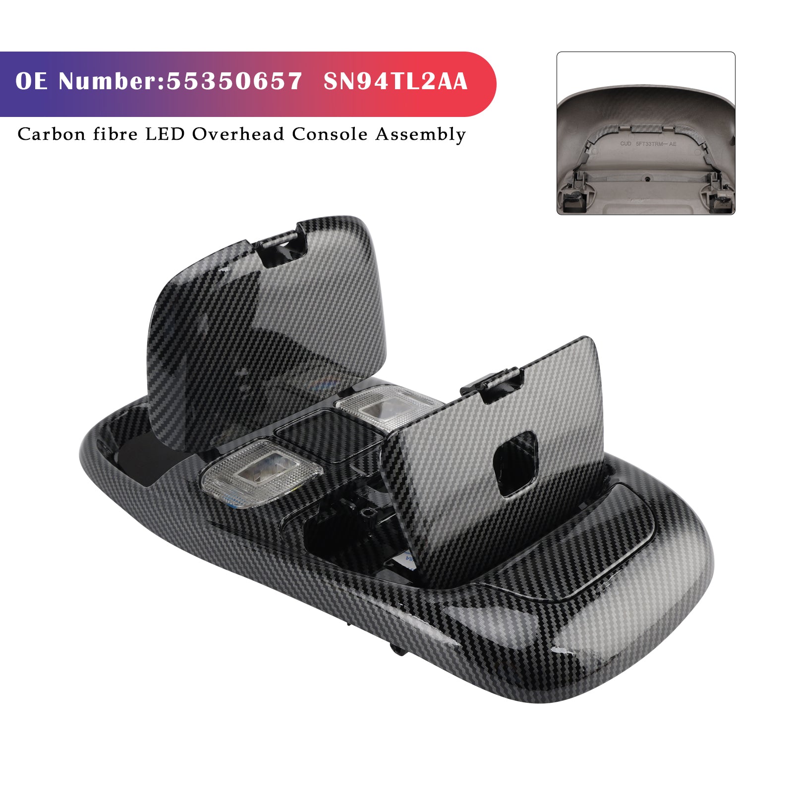 Front LED Overhead Console Carbon För Dodge Ram 1500 2500 3500 1998-2002