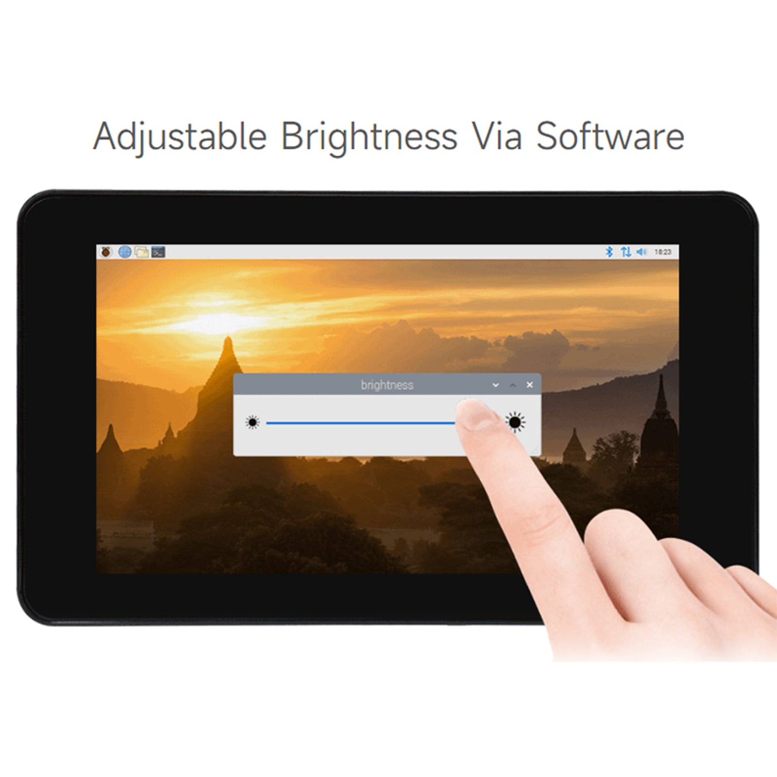 Raspberry Pi 7-palcový IPS kapacitný 5-bodový dotykový obrazovka 1024 × 600 pixelov PI5/4B