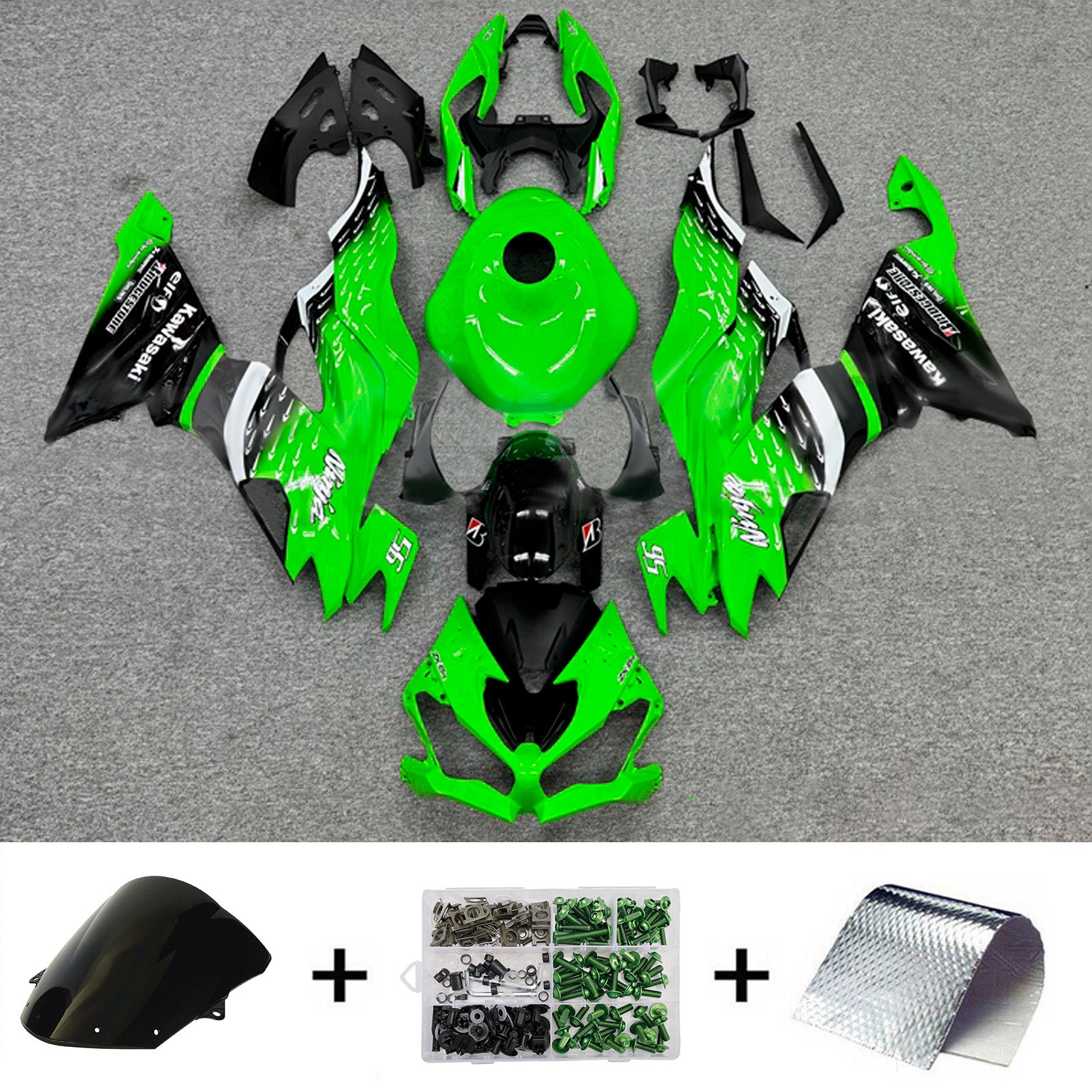 Injection Fairing Kit Bodywork Plastic ABS fit For Kawasaki ZX6R 2019-2023