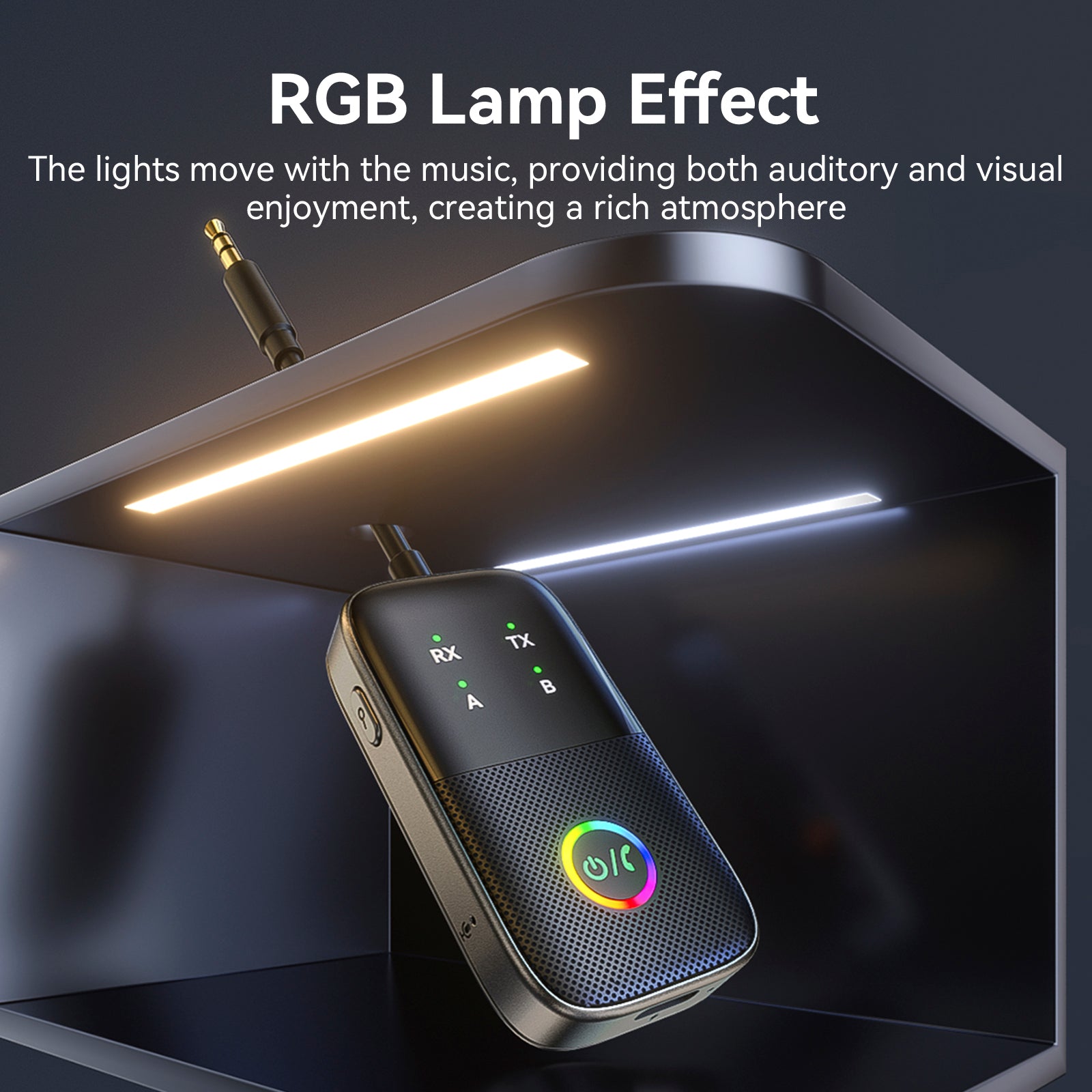 Transmisor receptor Bluetooth dos en uno AUX adaptador manos libres para coche dos a dos