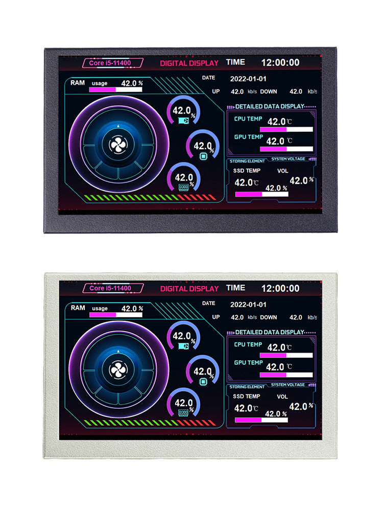 5-palcový podvozok sub-obrazovky IPS HD Smart USB Desktop Sub-Screen Type-C PC