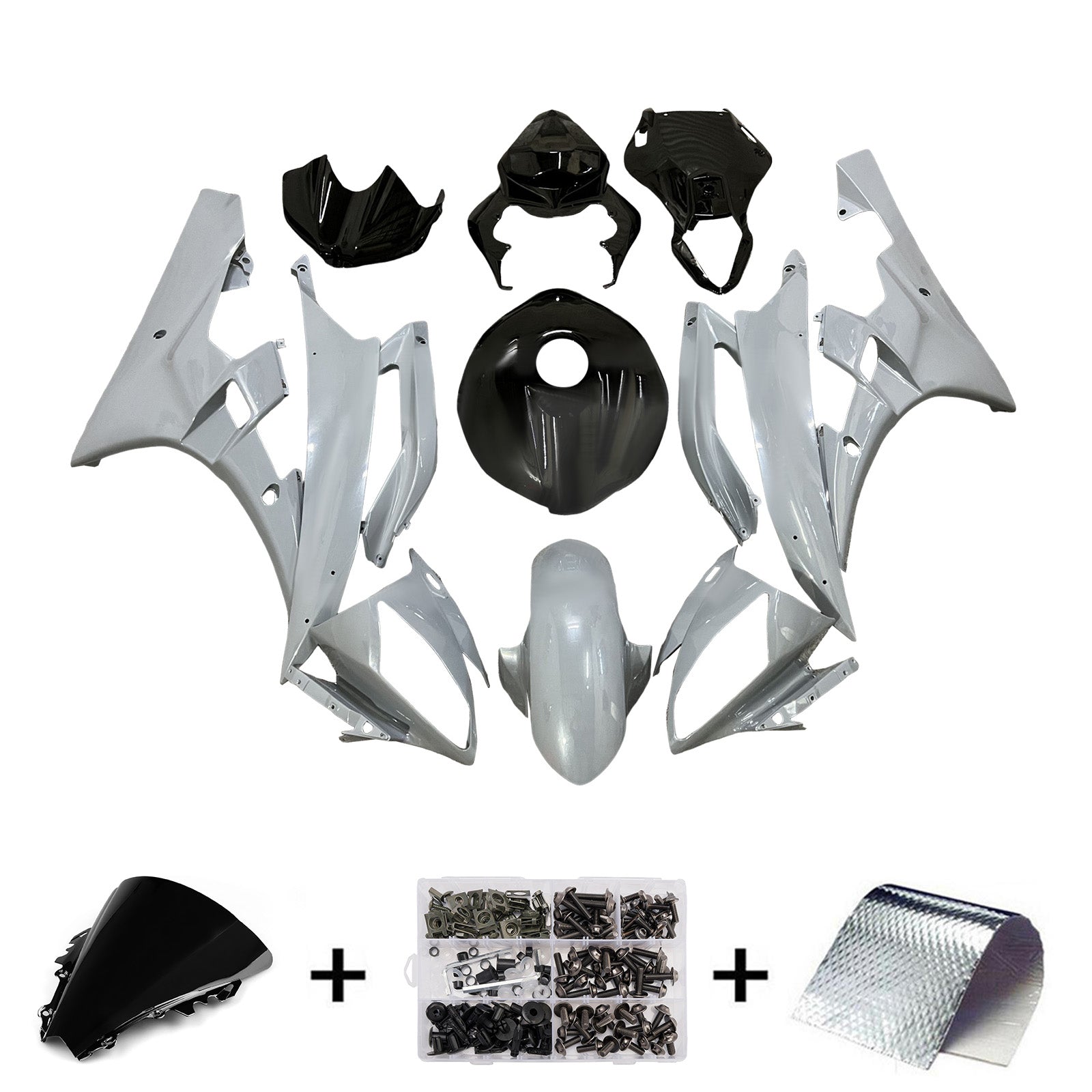 Kit de carénage d'injection carrosserie plastique ABS pour Yamaha YZFR6 YZF-R6 2006-2007