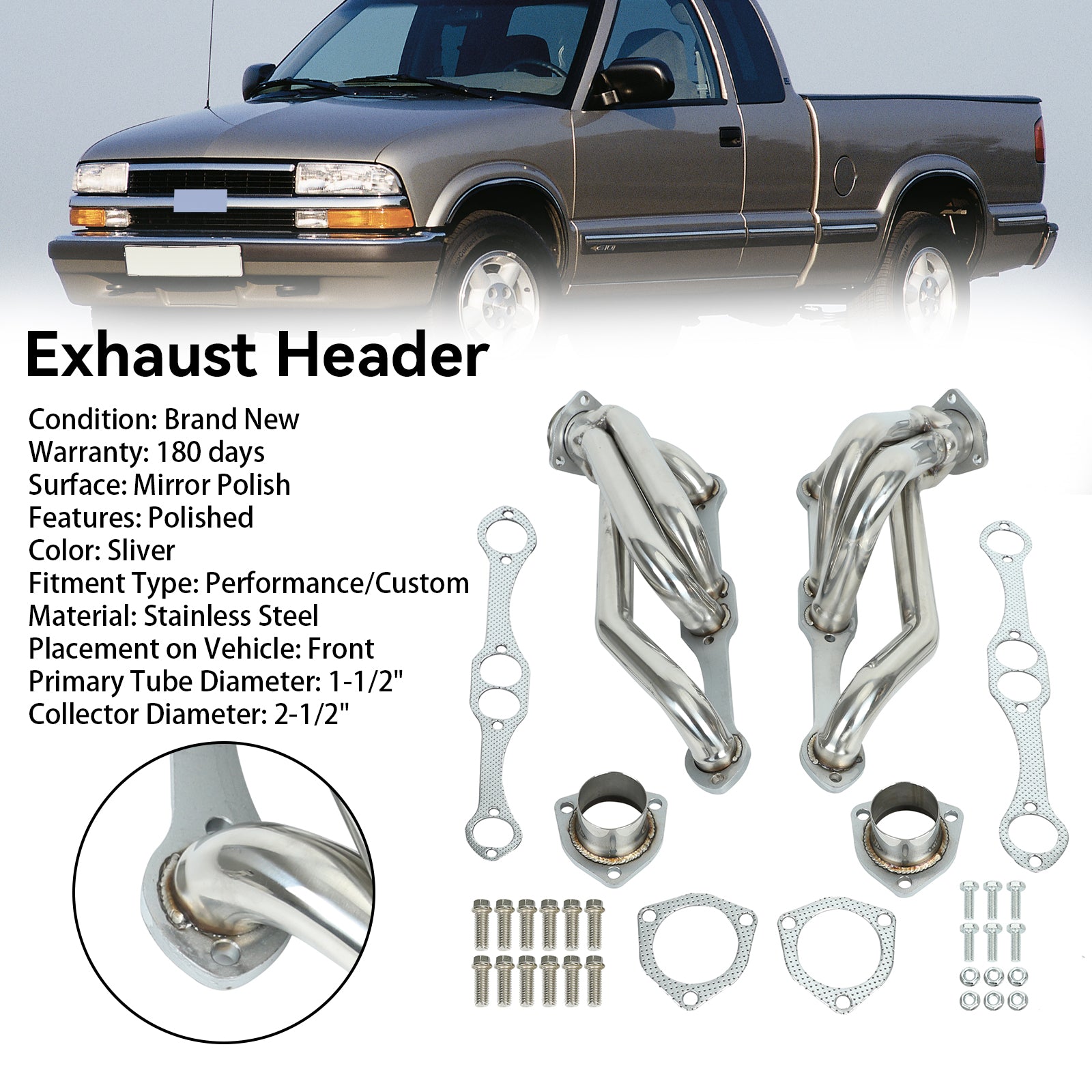 Grenrörshuvuden Passar Chevy Blazer S10 S15 V8 Passar GMC Motor Small Block