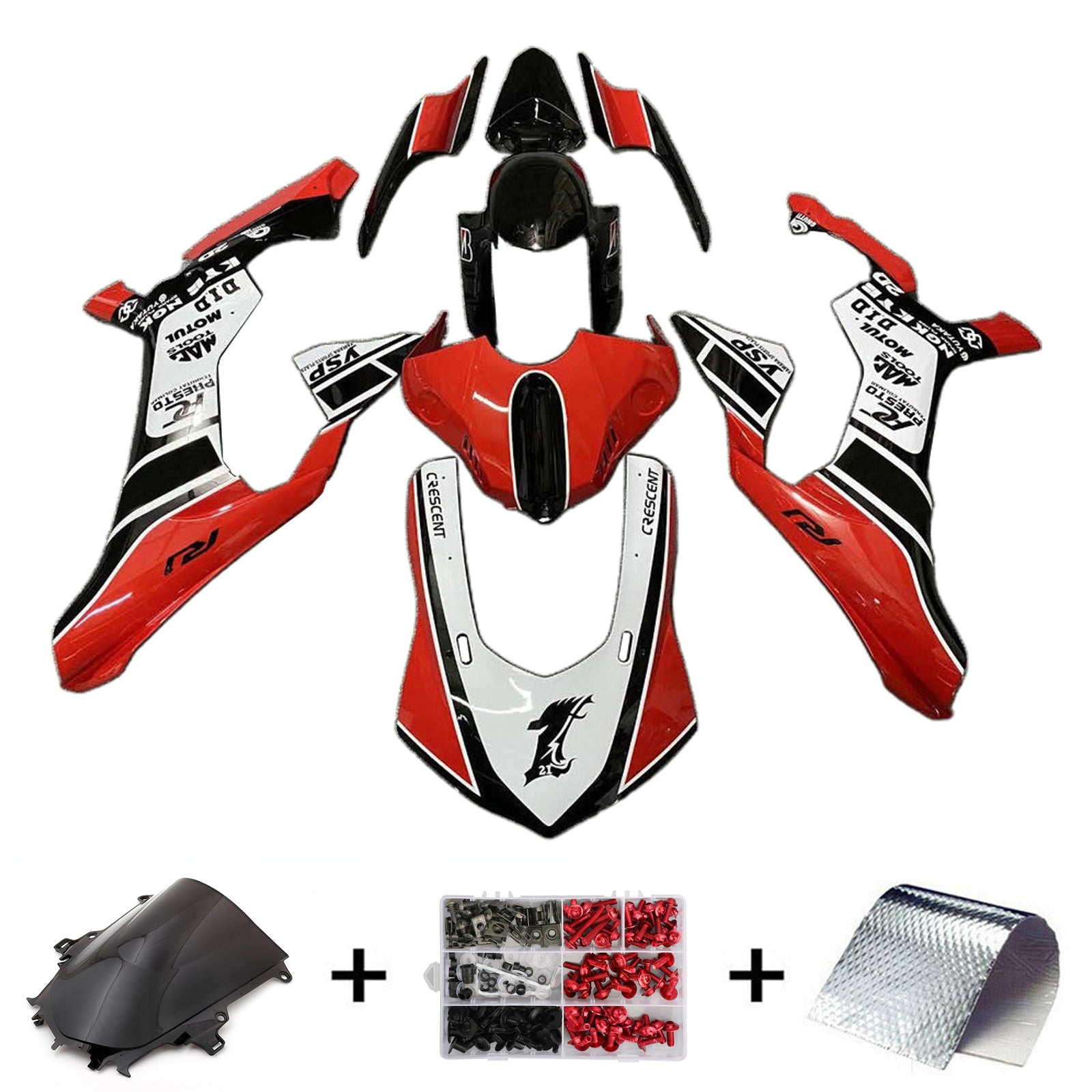 2020-2025 Yamaha Yzf R1 Kit de carénage injection de carrosserie Plastique ABS # 101
