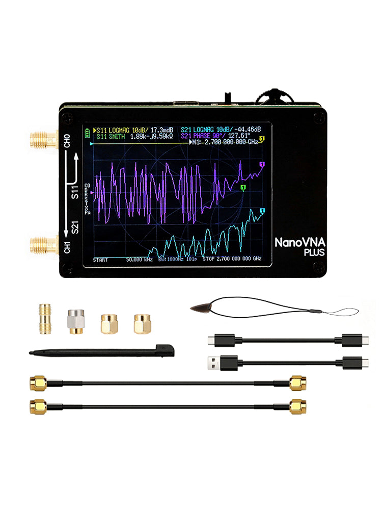 2,8 inch verbeterde NanoVNA Plus 50 kHz-2,7 GHz draagbare vectornetwerkanalysator