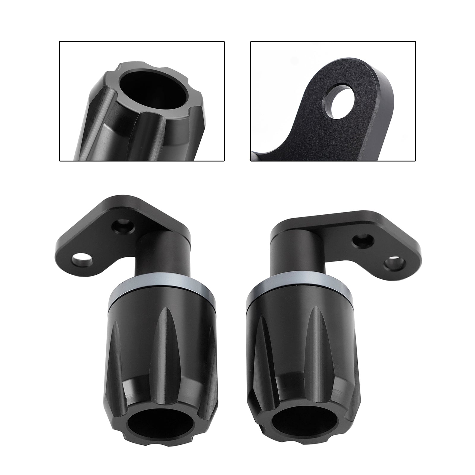 2024-2025 Kawasaki Zx-6R Zx 6R Cnc Anti-Crash Frame Sliders Protector Black Black