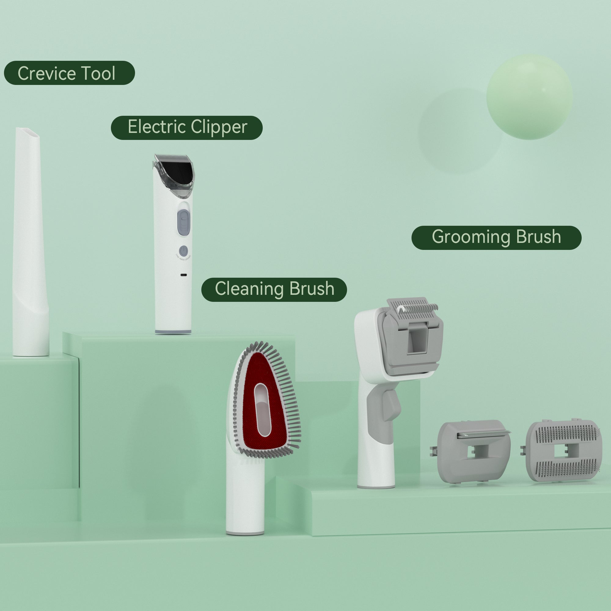 Dog Vacuum Brush for Shedding Grooming 5 In 1 Pet Grooming Kit Vacuum Suction Professional Pet Hair Clipper 1.5L Grooming Tools for Dogs Cats Pets