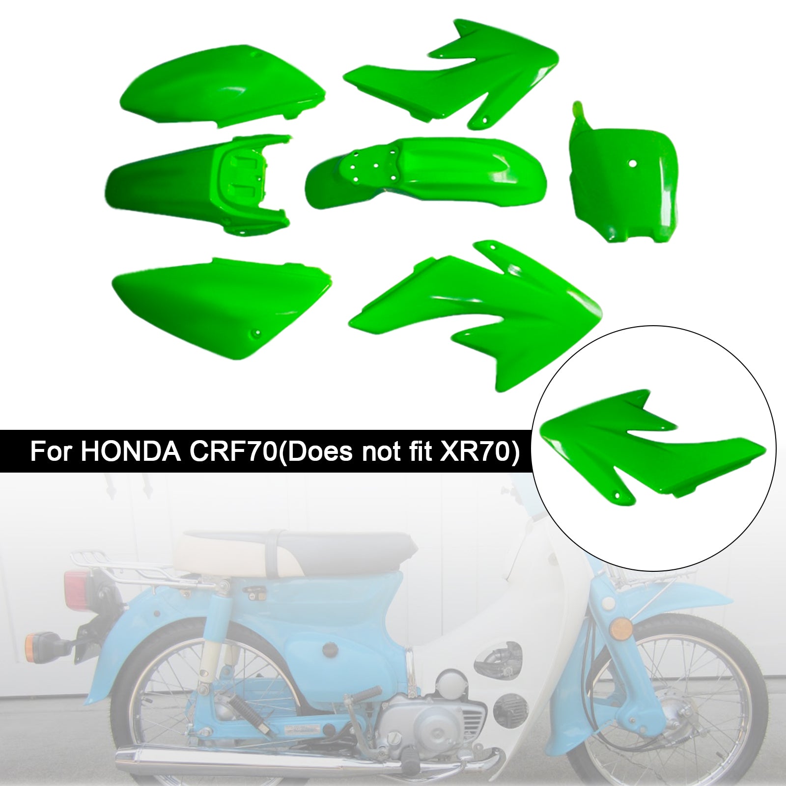 Honda CRF70 Dirt Bike Body Body Plastic Plastic Fender Faquing