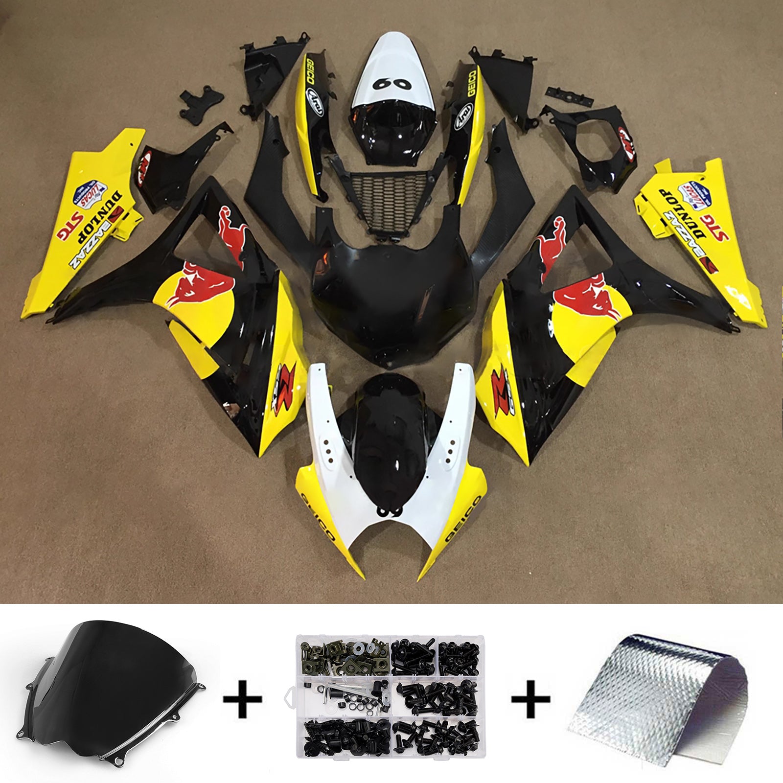 Injection Fairing Kit Bodywork Plastic ABS For Suzuki GSXR1000 2007-2008 K7