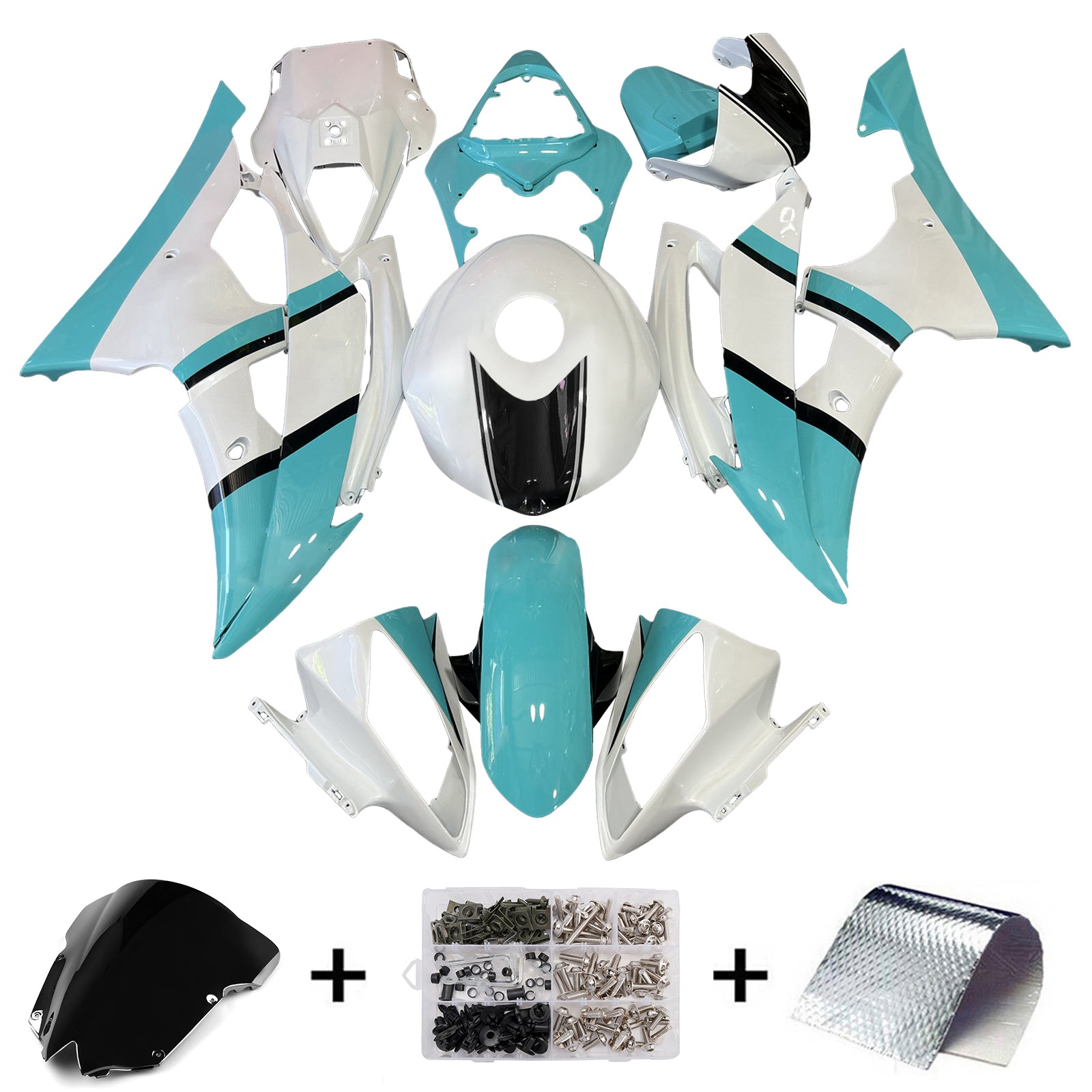Kit de carénage d'injection carrosserie plastique ABS pour Yamaha YZFR6 YZF-R6 2008-2016
